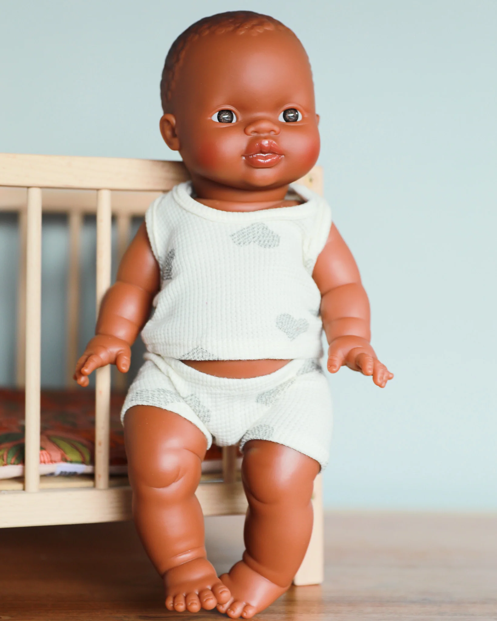 Minikane Doll Clothes | Baby Boy Doll Tank Set - Hearts - Image 5