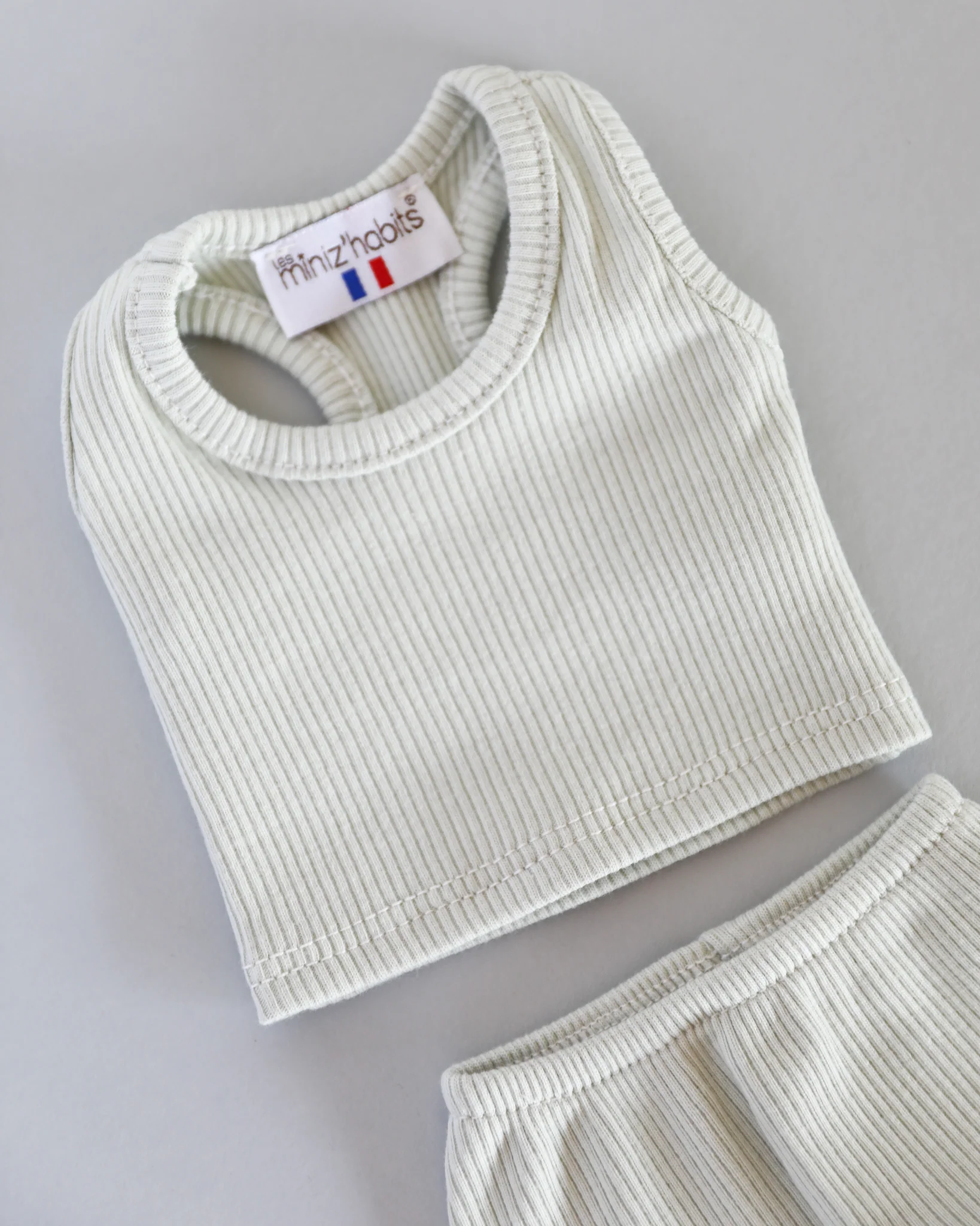 Minikane Doll Clothes | Baby Boy Doll Tank Set - Mint - Image 2