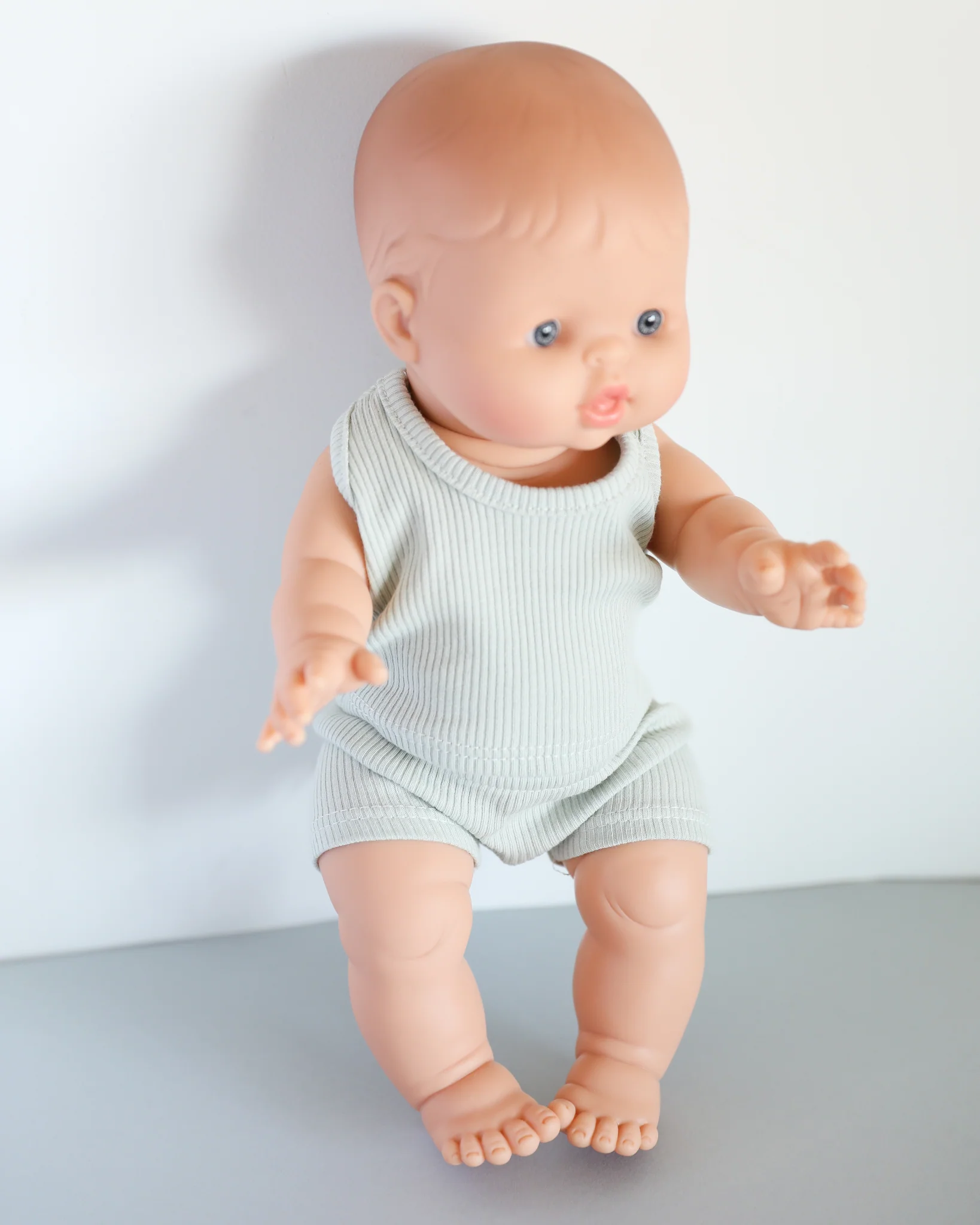 Minikane Doll Clothes | Baby Boy Doll Tank Set - Mint - Image 5