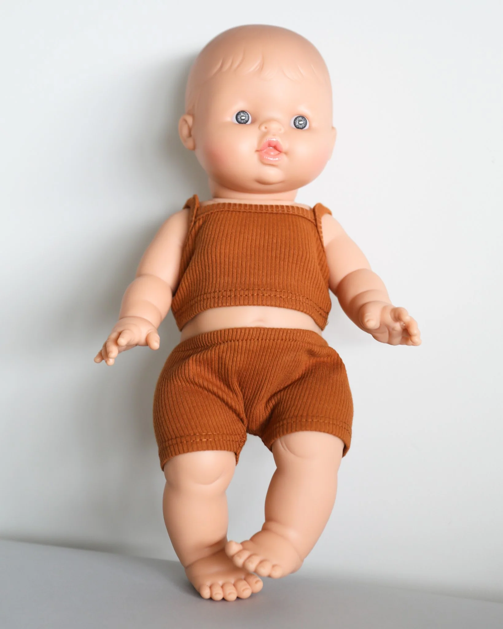 Minikane Doll Clothes | Baby Boy Doll Underwear Set (Brown) - Image 2