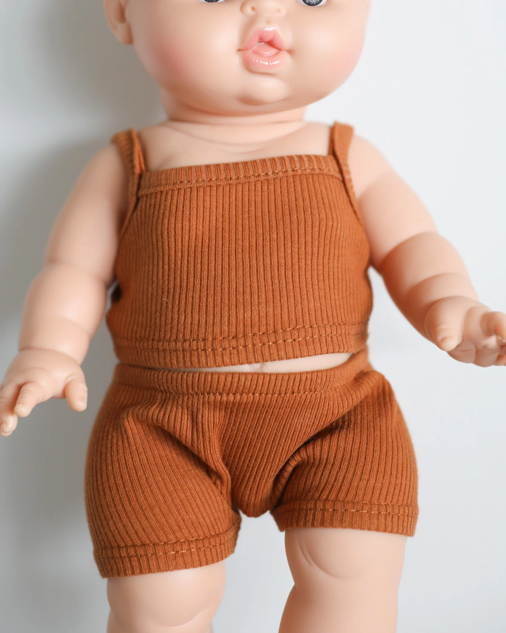 Minikane Doll Clothes | Baby Boy Doll Underwear Set (Brown) - Image 3