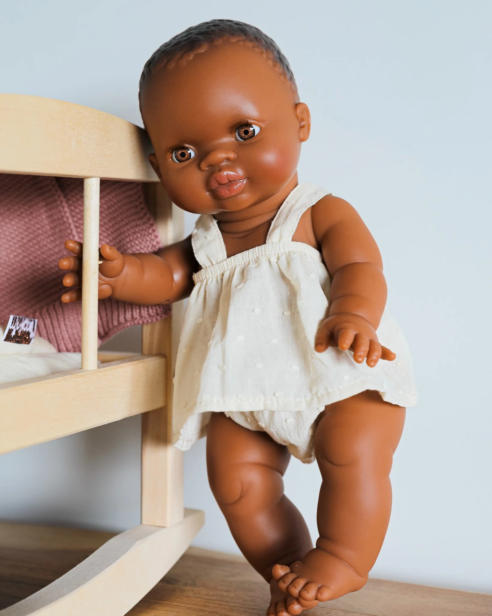 Minikane Doll Clothes | Baby Doll Bloomer and Tank Set (White) - Image 3