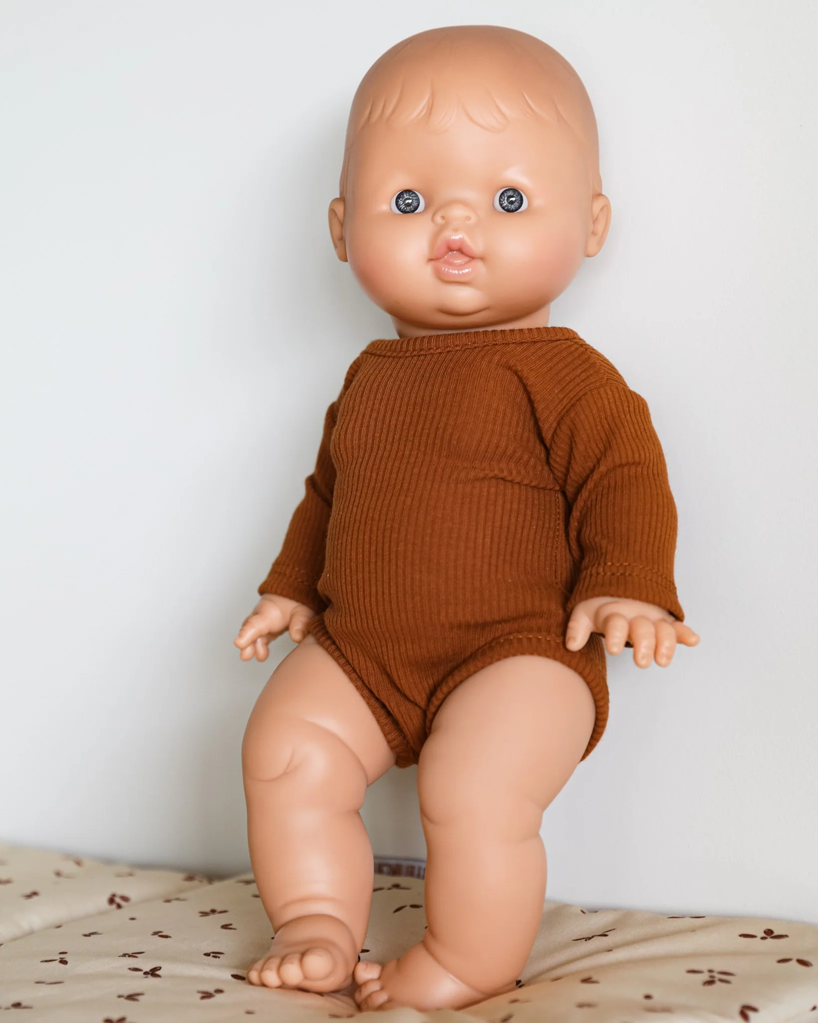 Minikane Doll Clothes | Baby Doll Bodysuit (Brown) - Image 2