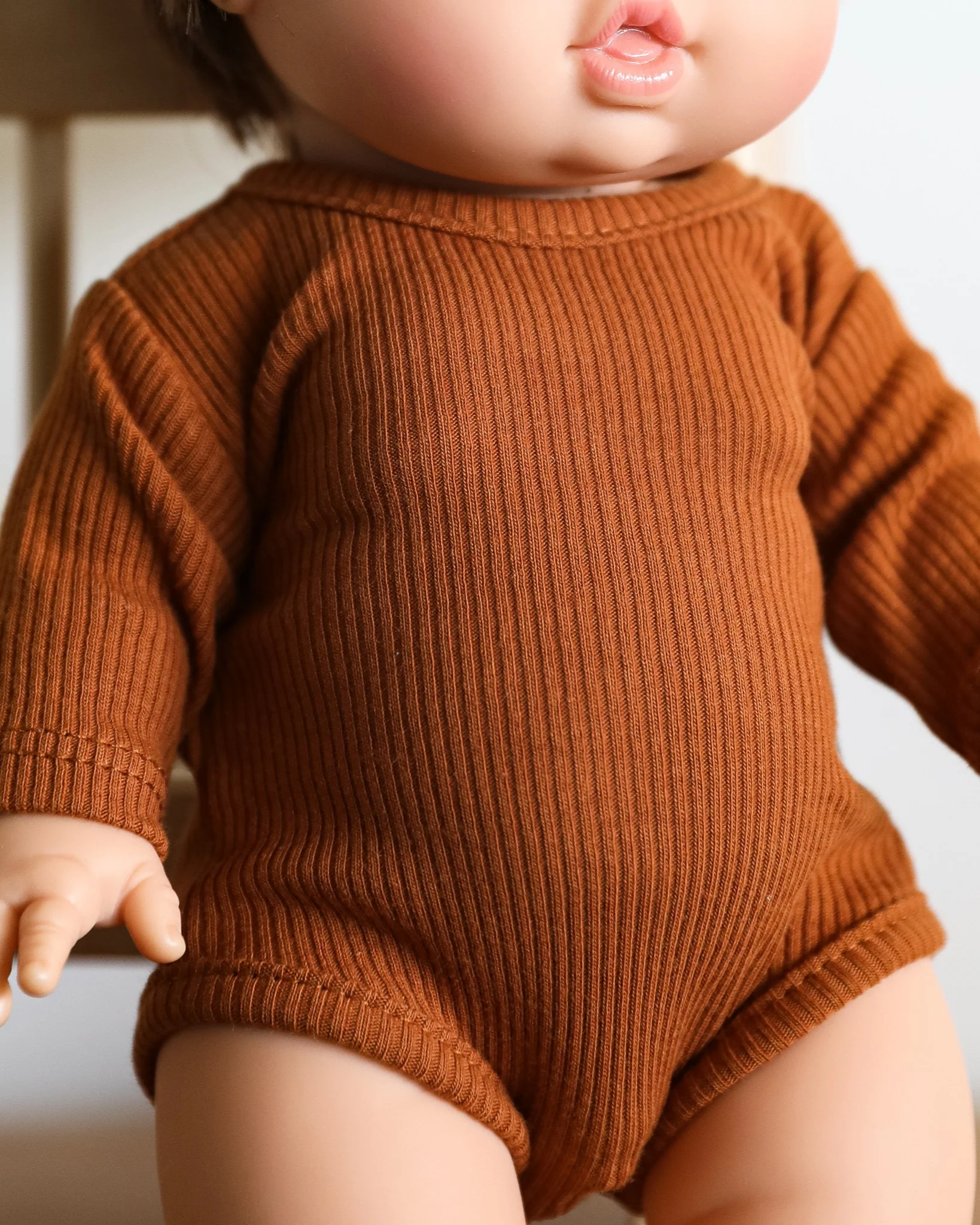 Minikane Doll Clothes | Baby Doll Bodysuit (Brown) - Image 4