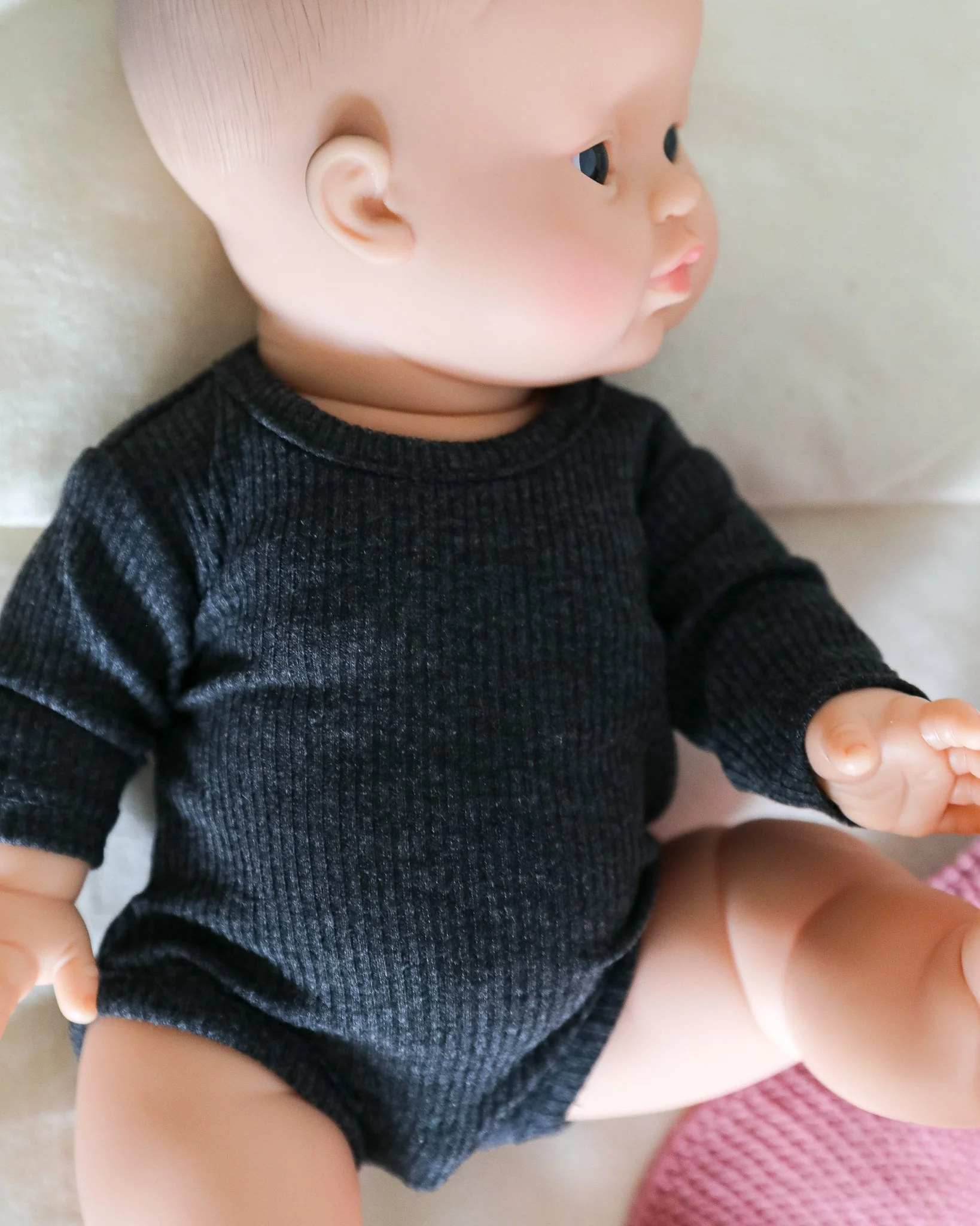 Minikane Doll Clothes | Baby Doll Bodysuit (Grey) - Image 2