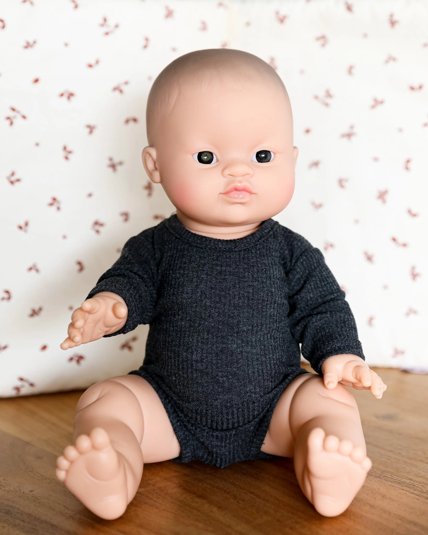 Minikane Doll Clothes | Baby Doll Bodysuit (Grey) - Image 3