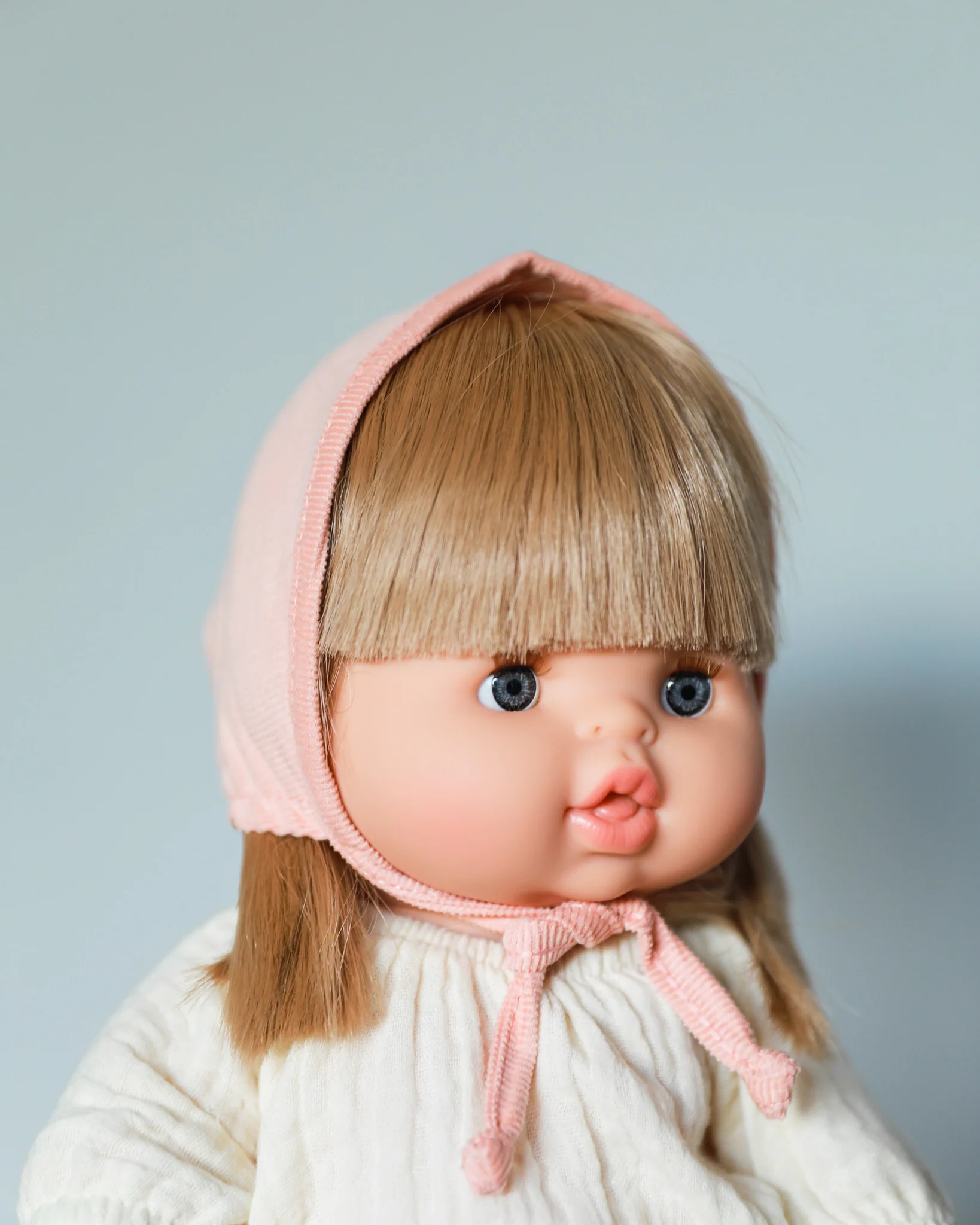 Minikane Doll Clothes | Baby Doll Bonnet - Soft Pink - Image 6