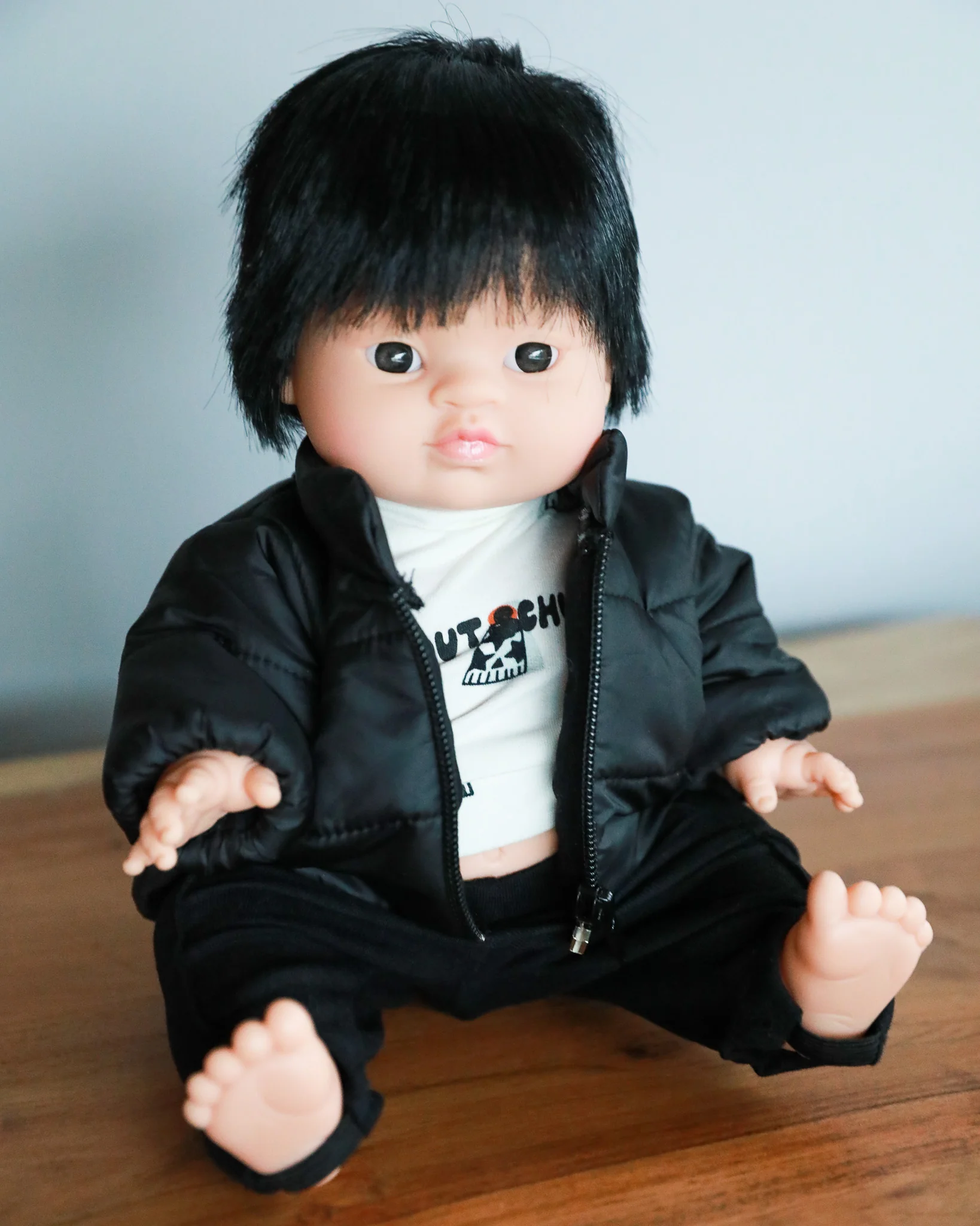 Minikane Doll Clothes | Doll Down Jacket - Black - Image 6