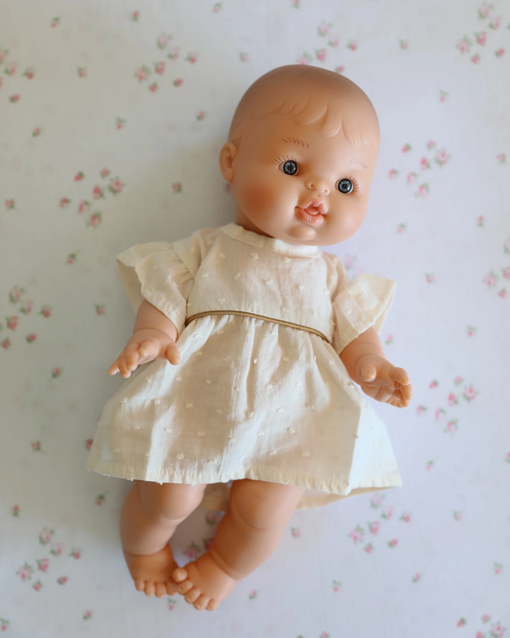Minikane Doll Clothes | Baby Doll Dress (White) - Image 3