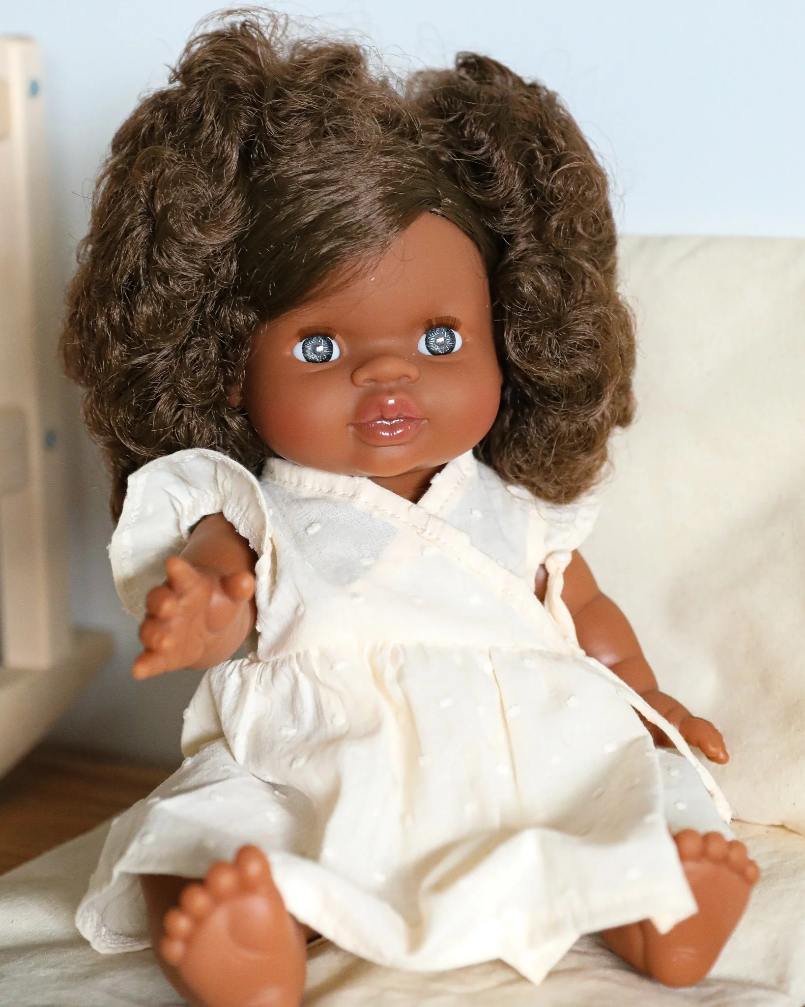 Minikane Doll Clothes | Baby Doll Dress (White) - Image 2