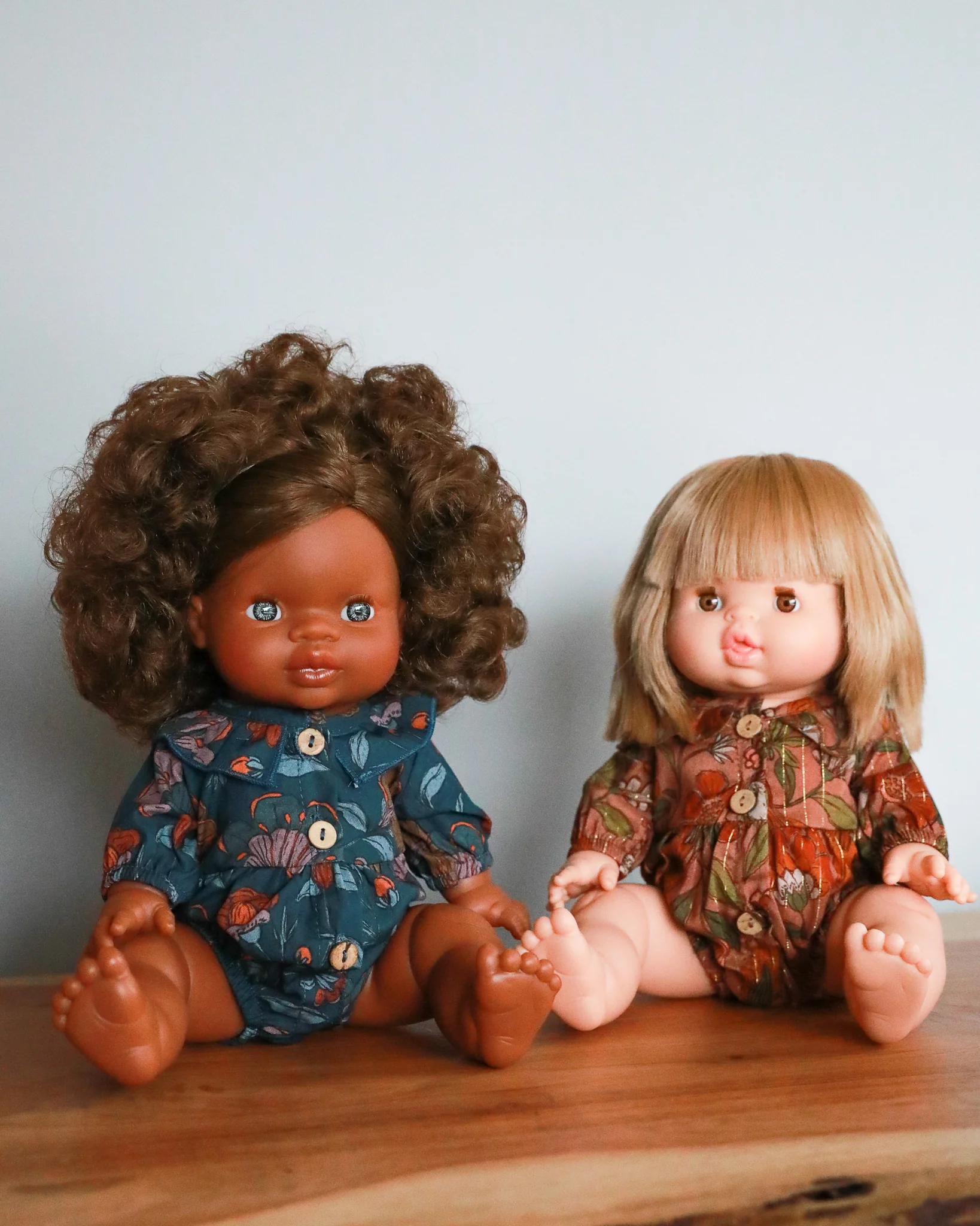 Minikane Doll Clothes | Doll Floral Romper - Blue - Image 5