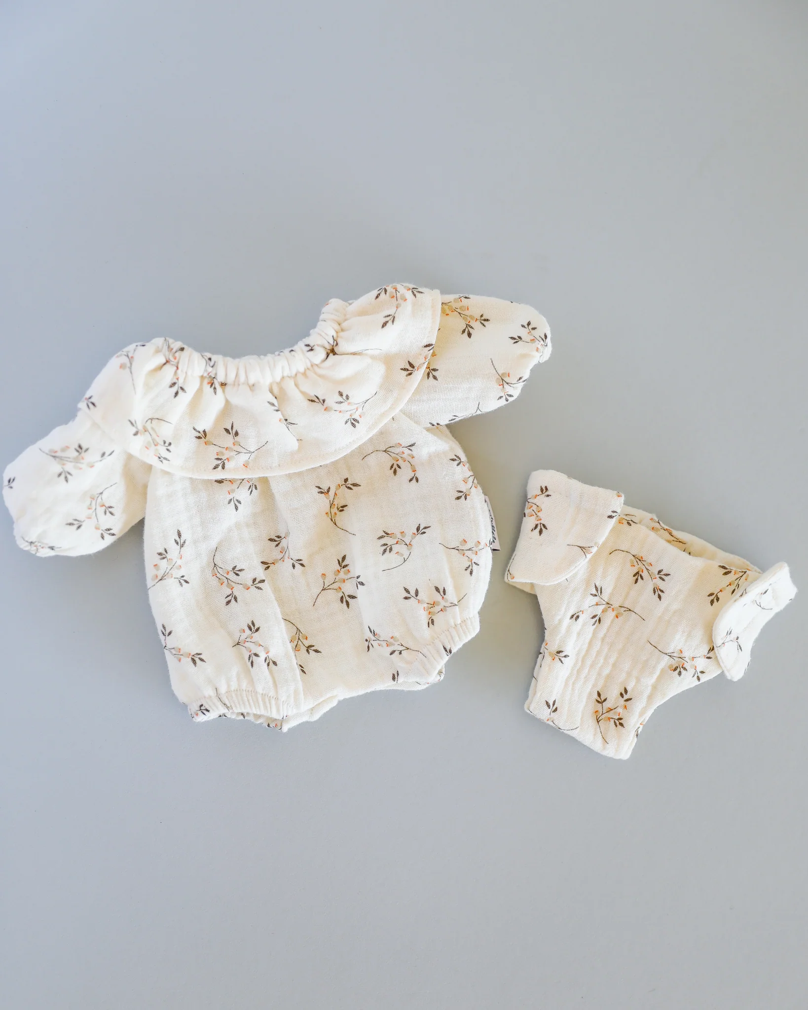Minikane Doll Clothes | Doll Muslin Romper - Flowers - Image 3