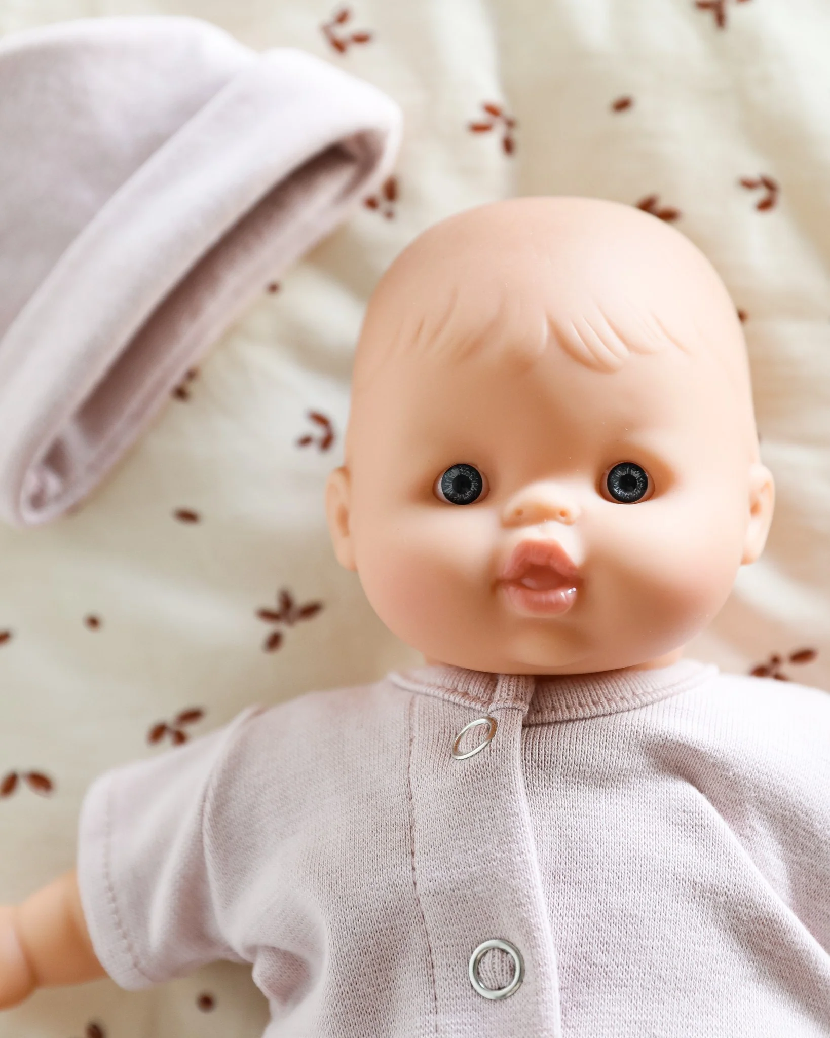 Minikane Doll Clothes | Soft Body Doll Jumpsuit with Hat (Petal) - Image 3