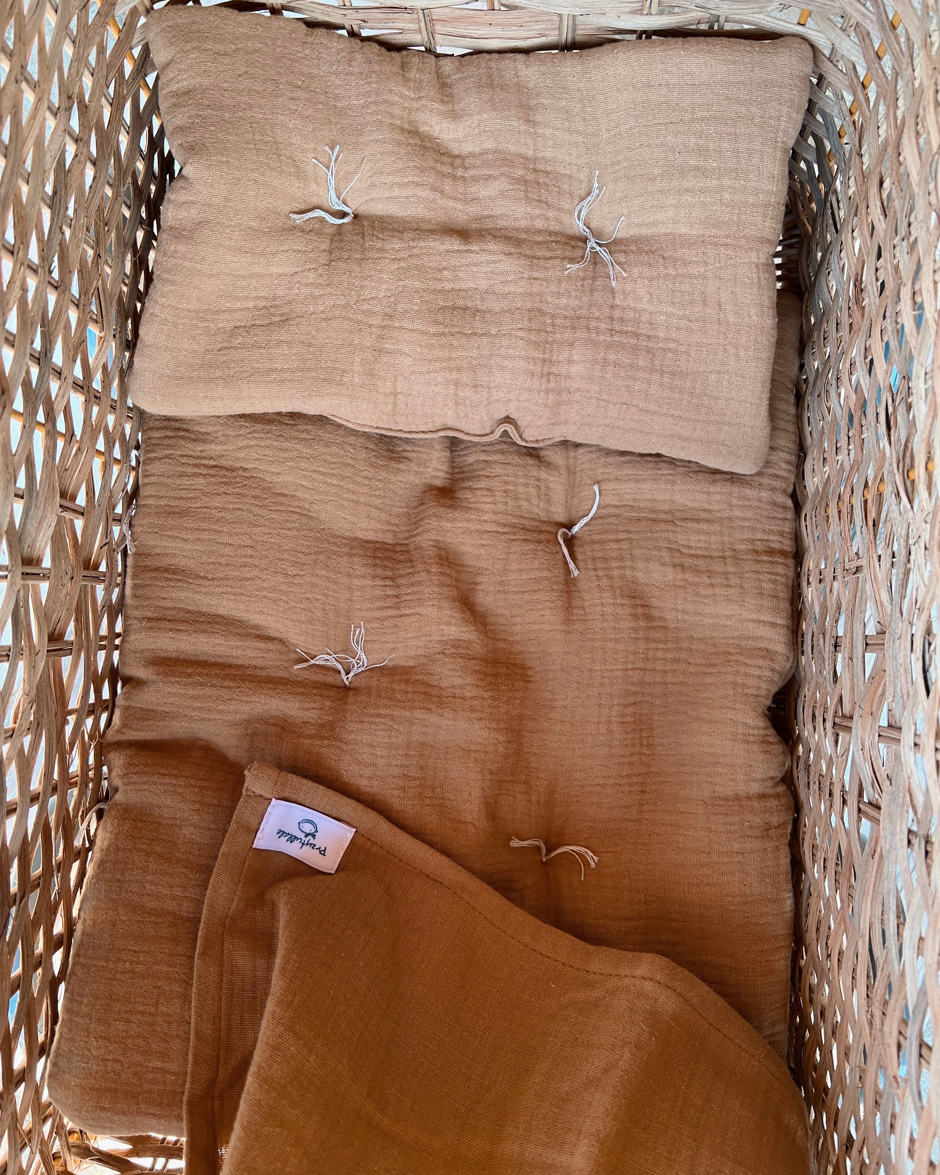 Doll Muslin Bedding Set - Toffee - Image 3