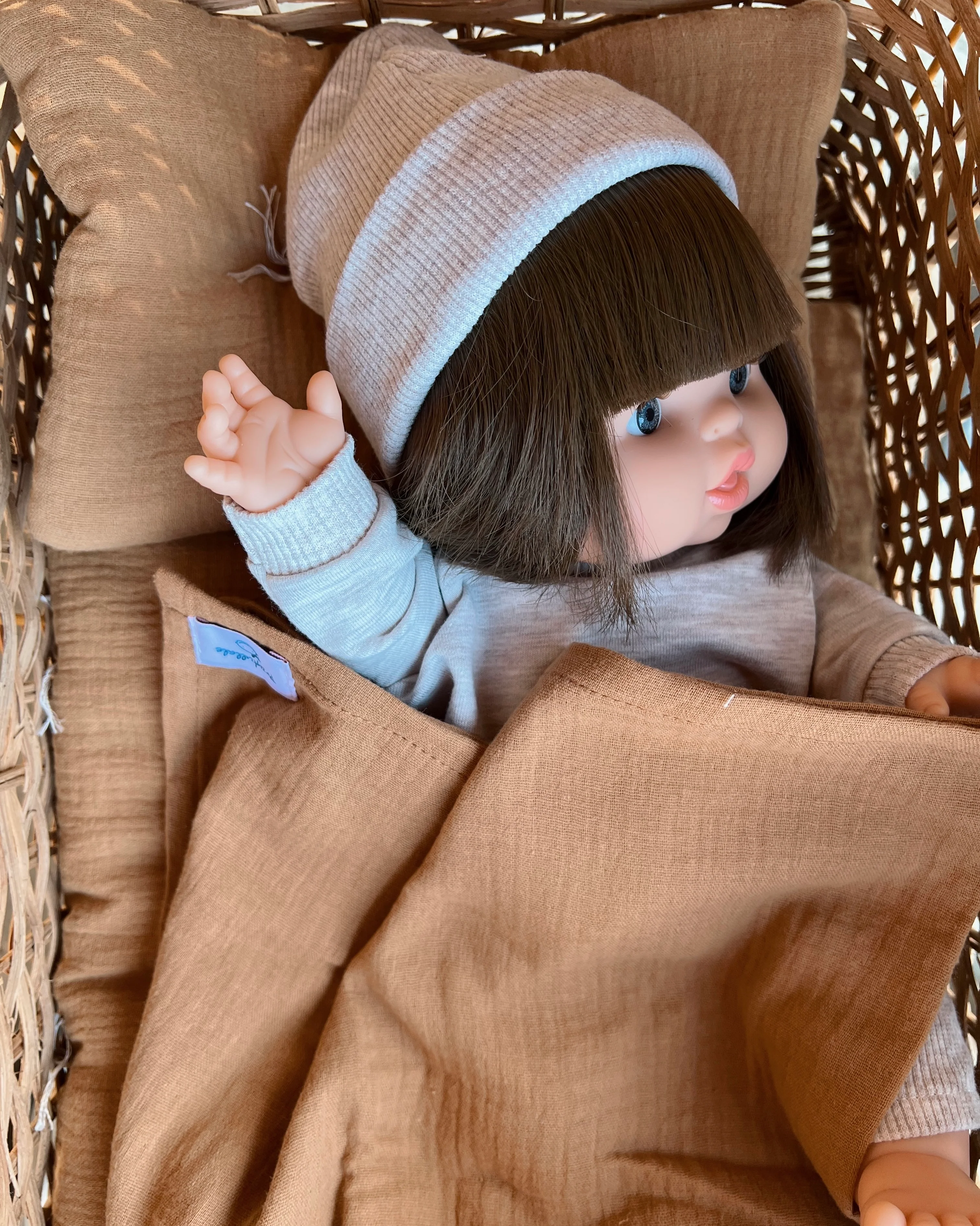 Doll Muslin Bedding Set - Toffee - Image 6