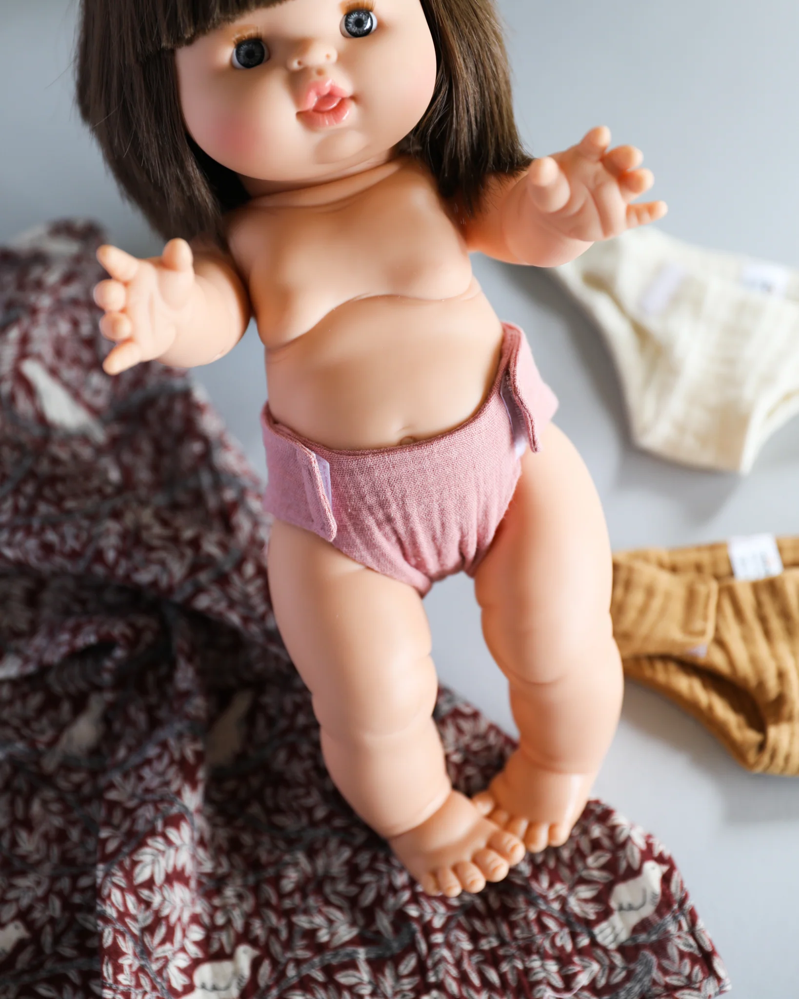 Minikane Doll Clothes | Baby Doll Muslin Diapers (pack of 3) - Image 3