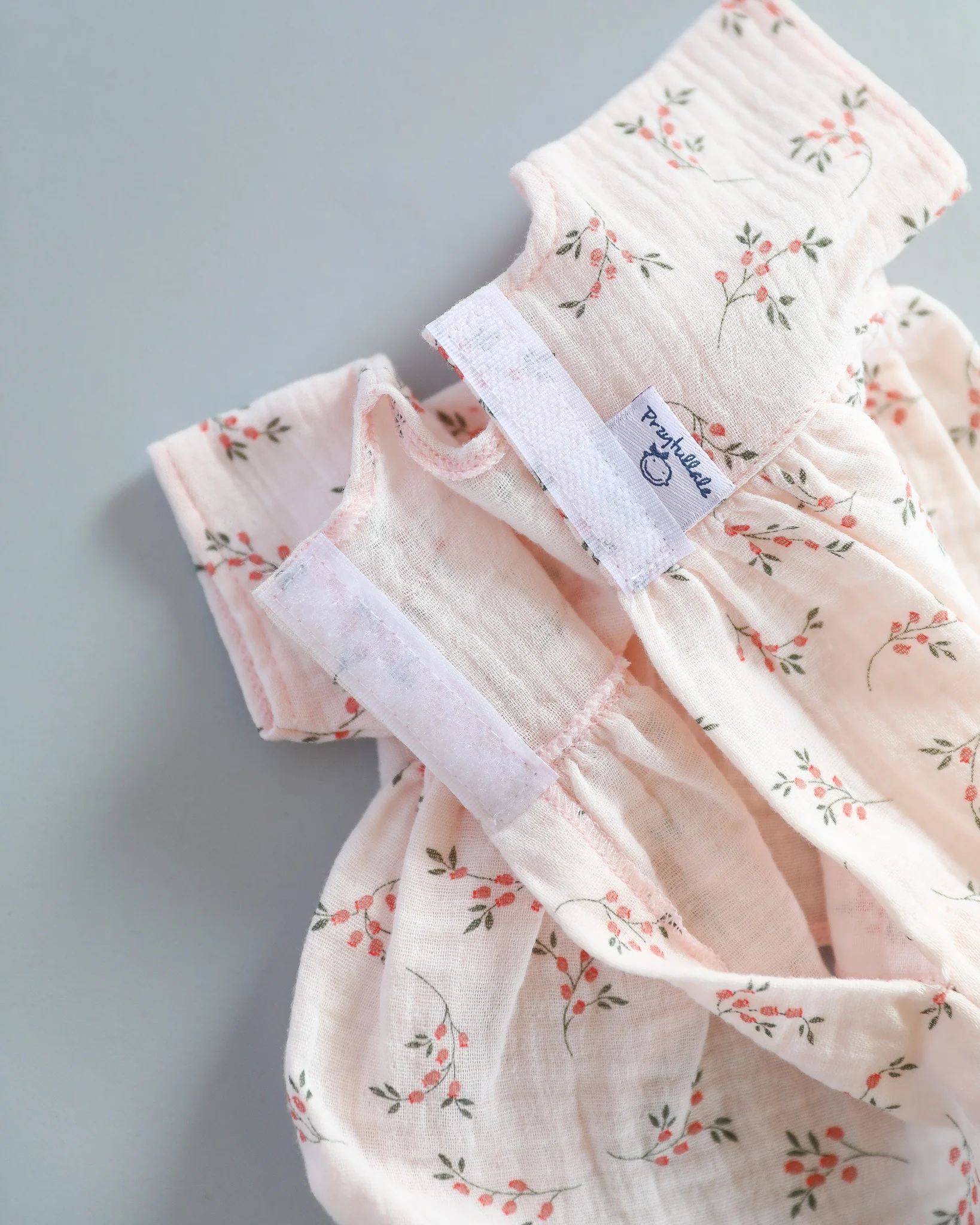 Minikane Doll Clothes | Baby Doll Muslin Floral Dress (Pink) - Image 3