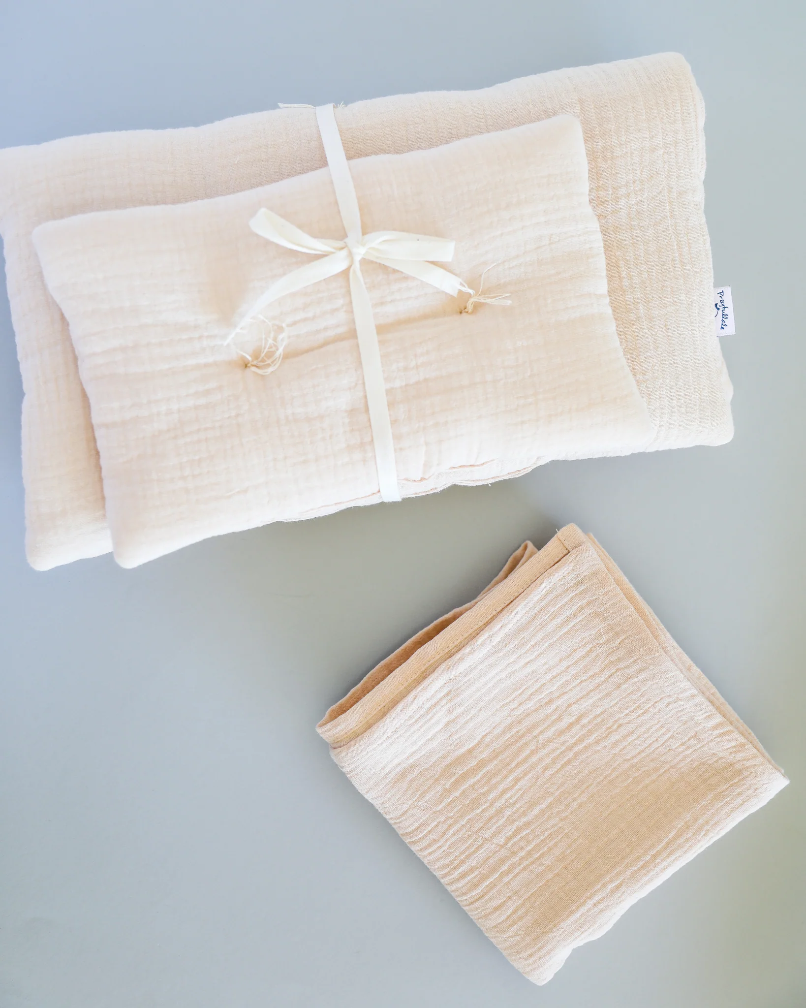 Doll Muslin Swaddle Blanket - Cream - Image 2