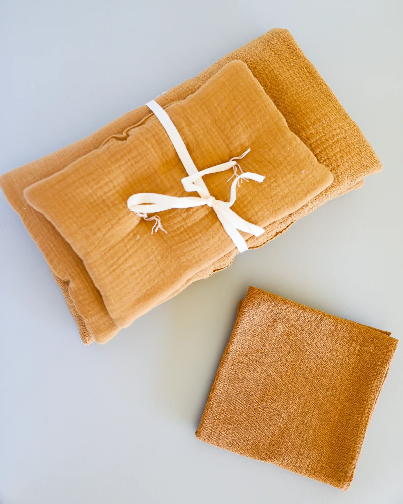 Doll Muslin Swaddle Blanket - Toffee - Image 3