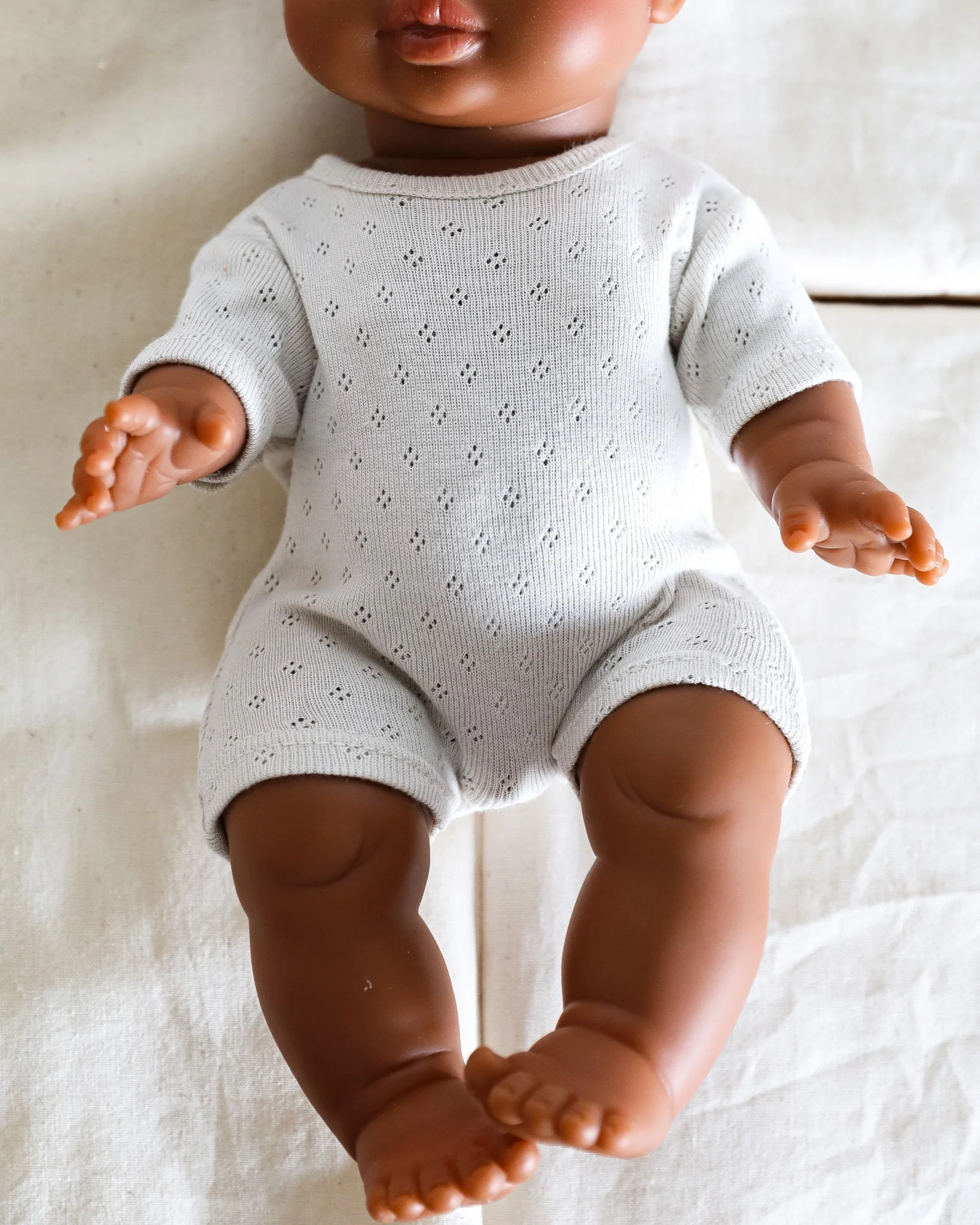 Minikane Doll Clothes | Baby Doll Onesie (White) - Image 2