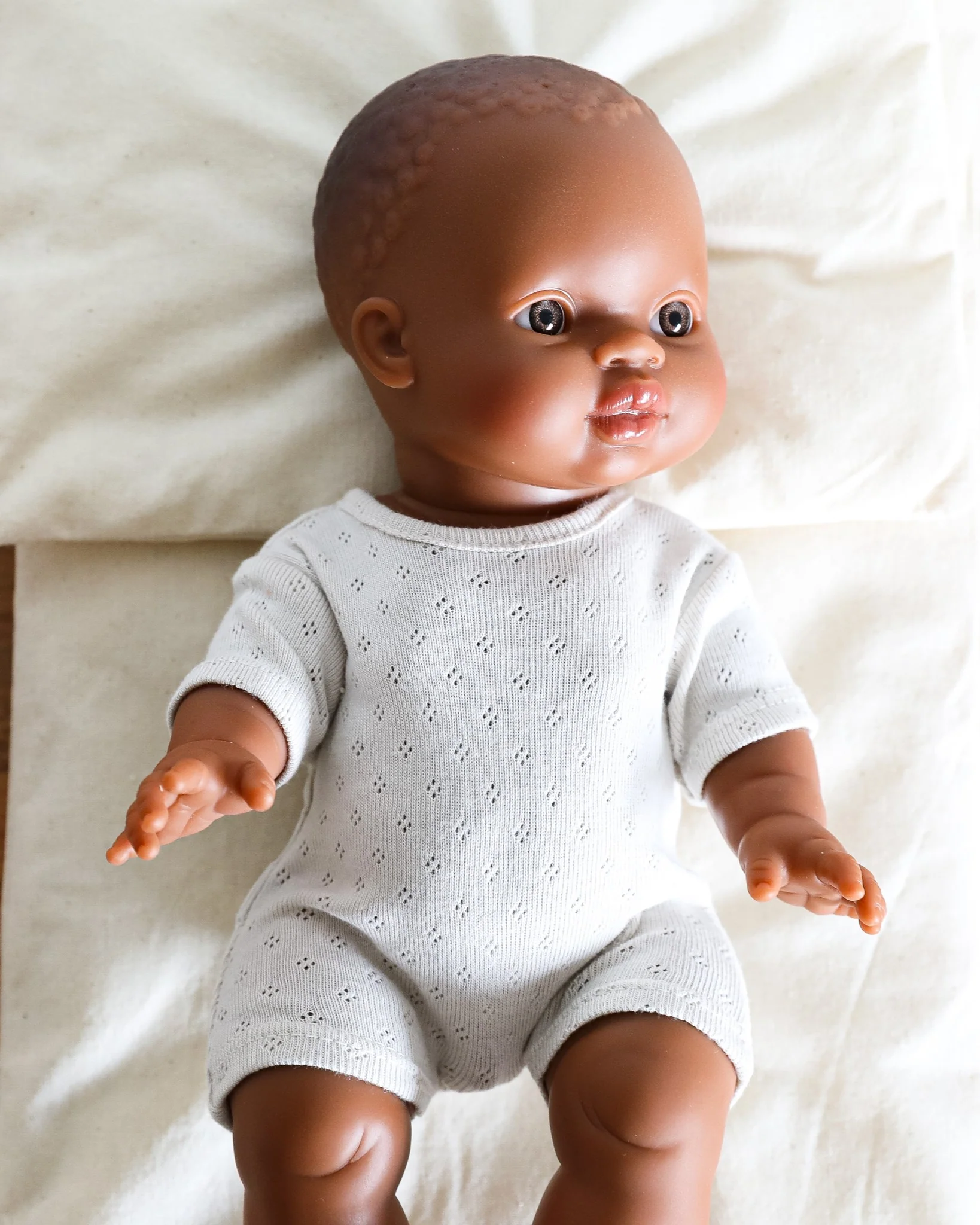 Minikane Doll Clothes | Baby Doll Onesie (White) - Image 3