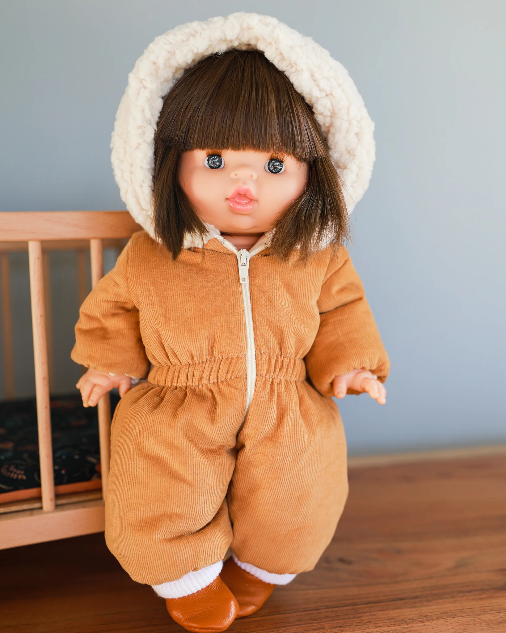 Minikane Doll Clothes | Doll Snowsuit - Brown - Image 6