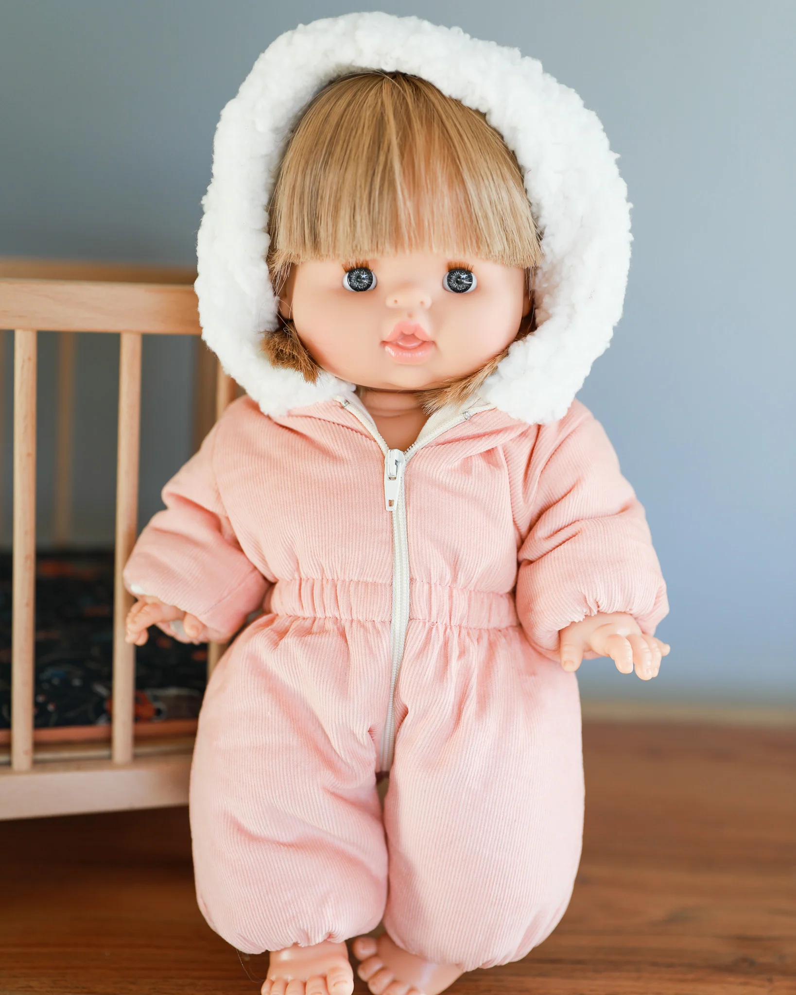 Minikane Doll Clothes | Doll Snowsuit - Peach - Image 2