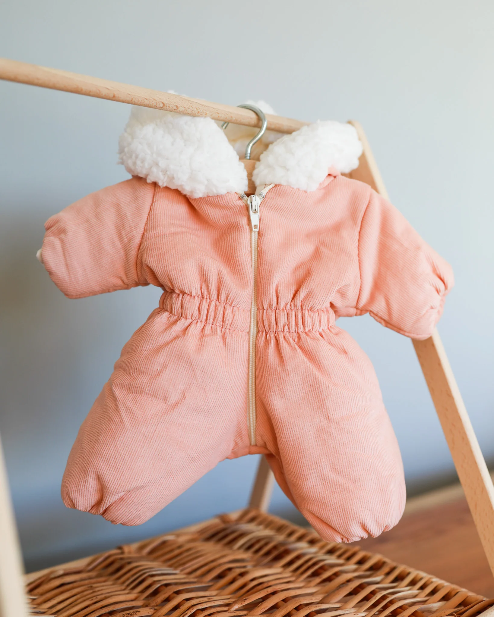 Minikane Doll Clothes | Doll Snowsuit - Peach - Image 3