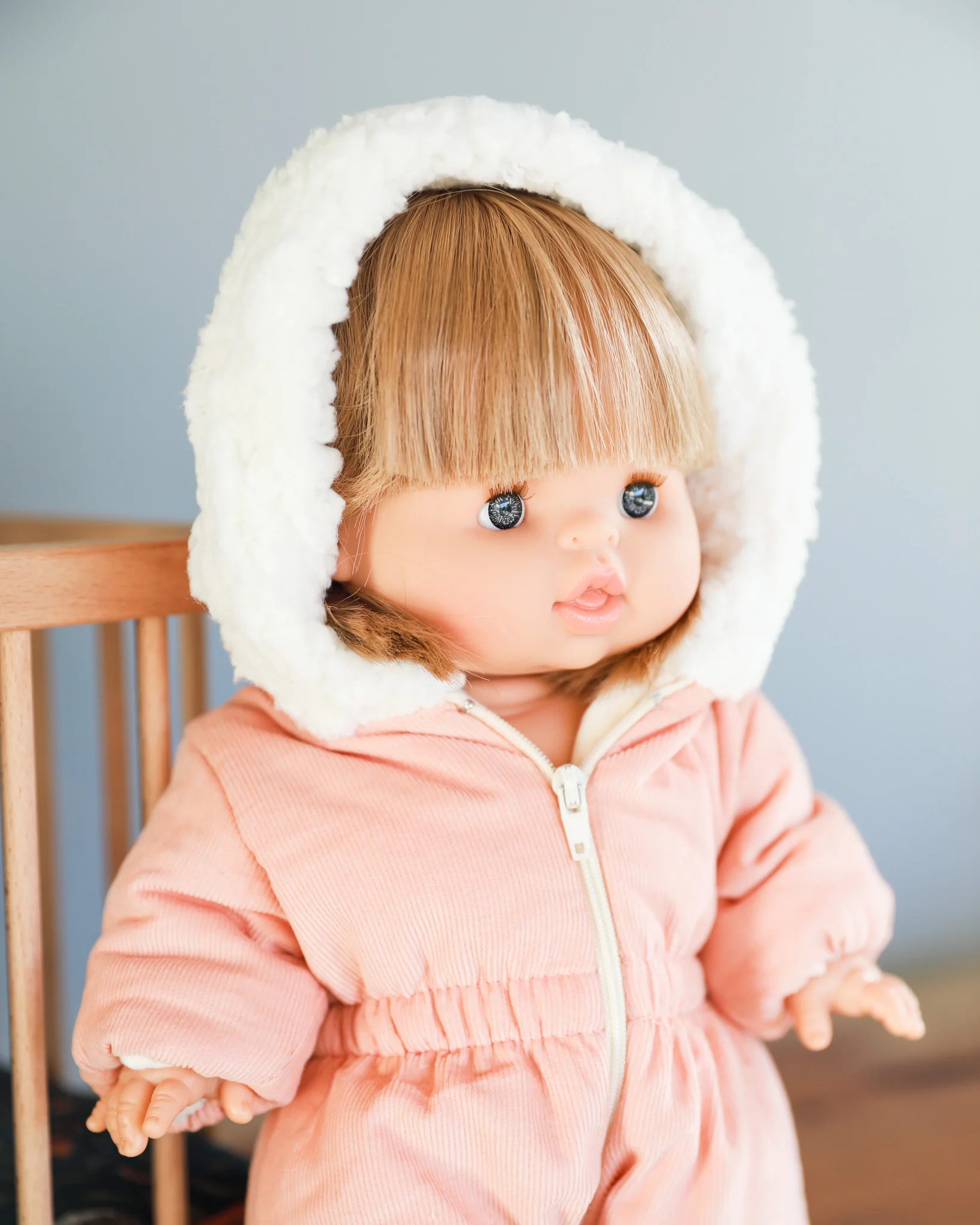 Minikane Doll Clothes | Doll Snowsuit - Peach - Image 8