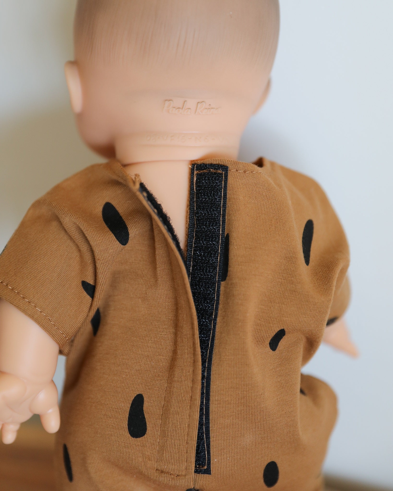 Minikane Doll Clothes | Baby Doll Spotted Romper (Brown) - Image 6
