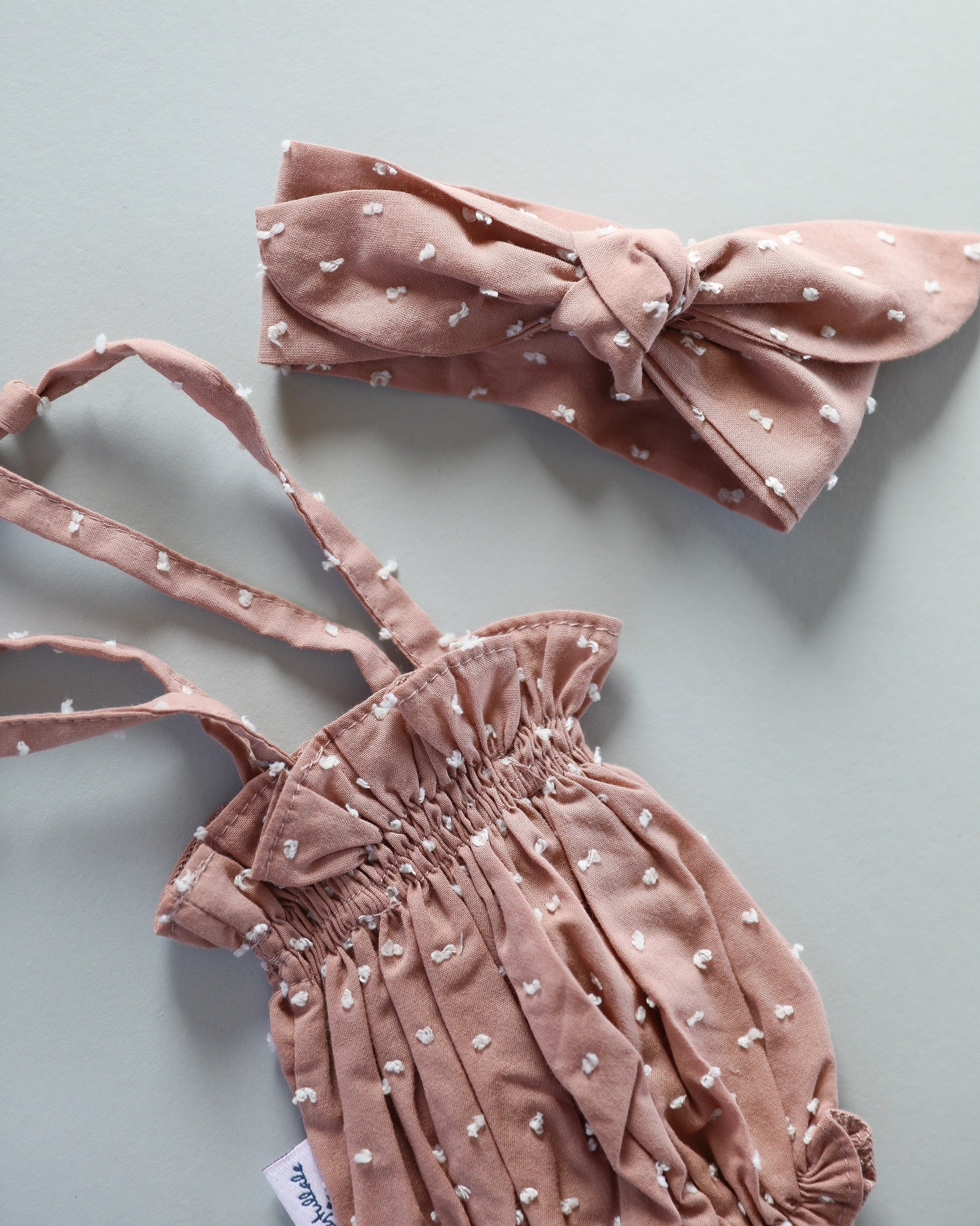 Minikane Doll Clothes | Baby Doll Summer Romper with Headband (Plum) - Image 2