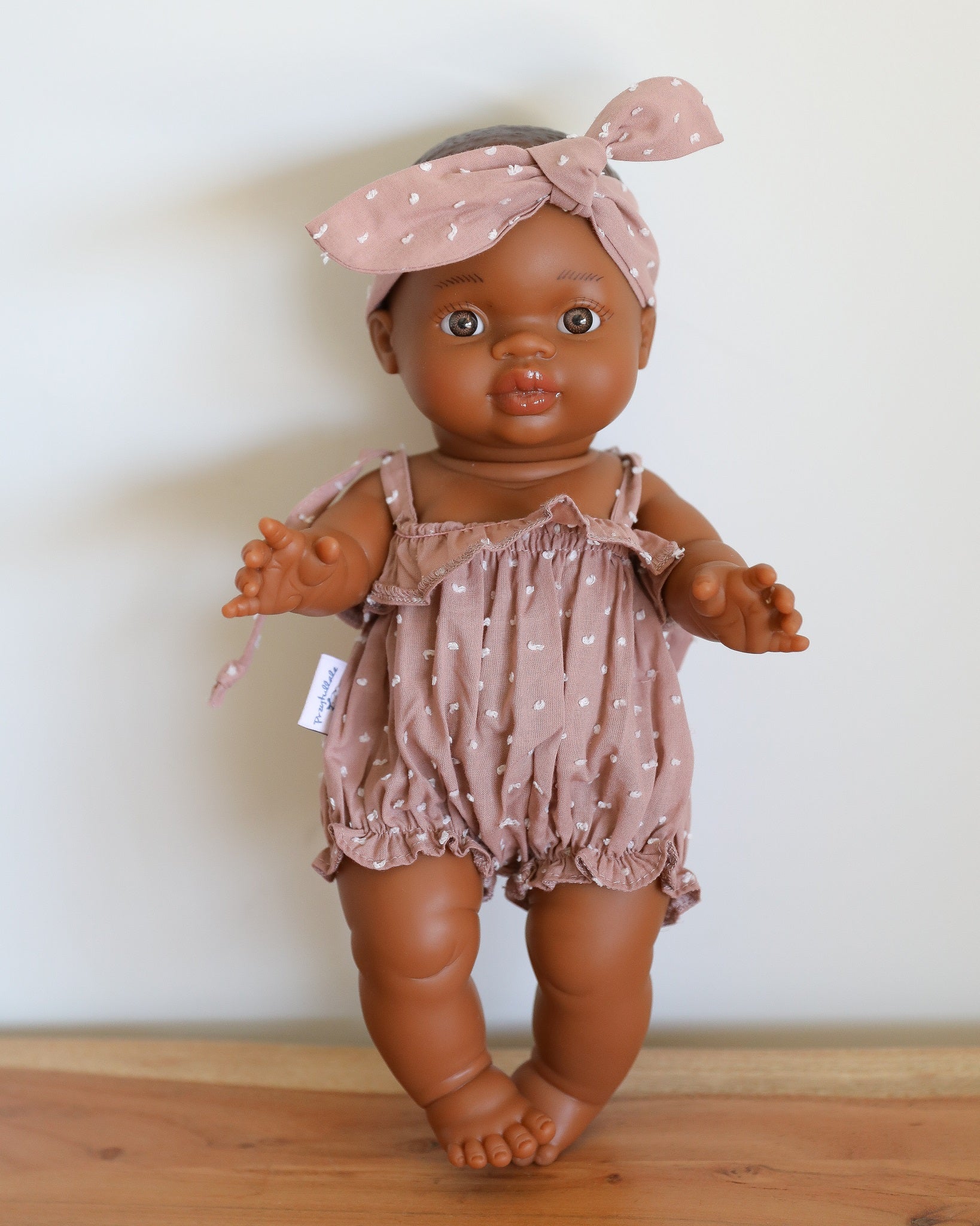 Minikane Doll Clothes | Baby Doll Summer Romper with Headband (Plum) - Image 3