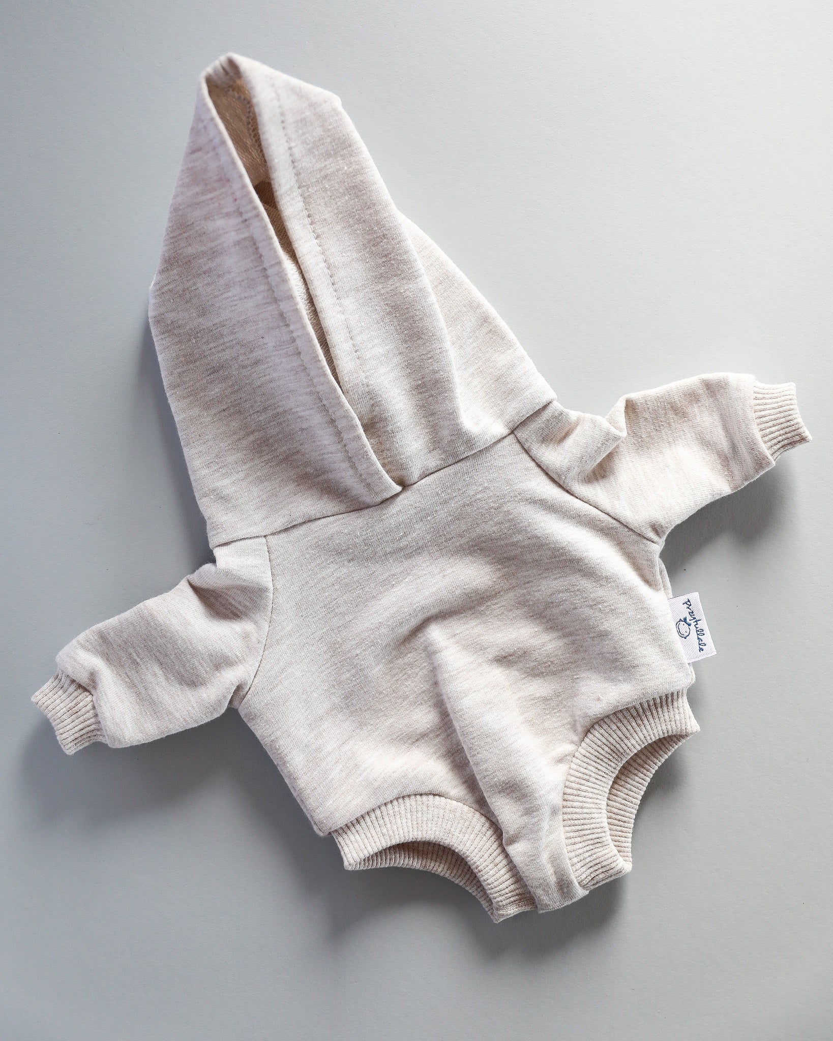 Minikane Doll Clothes | Baby Doll Sweatshirt Jumpsuit with a Hoodie (Grey) - Image 2