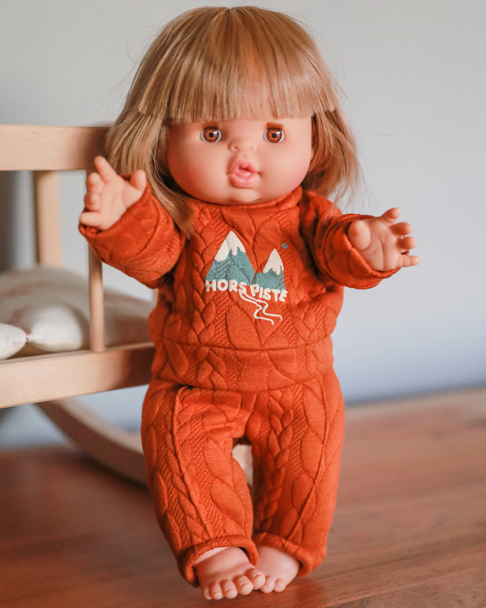 Minikane Doll Clothes | Doll Sweatshirt Set Hors Piste - Brown - Image 6