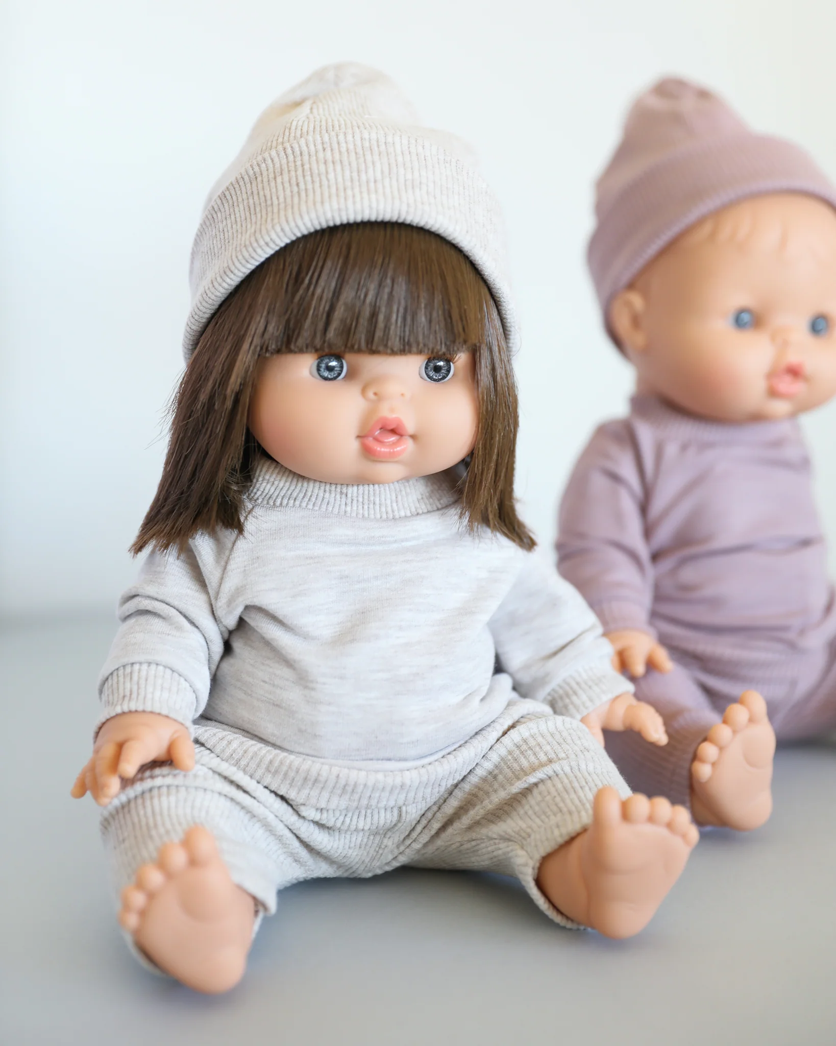 Minikane Doll Clothes | Doll Sweatshirt Set w/ Beanie - Beige - Image 5