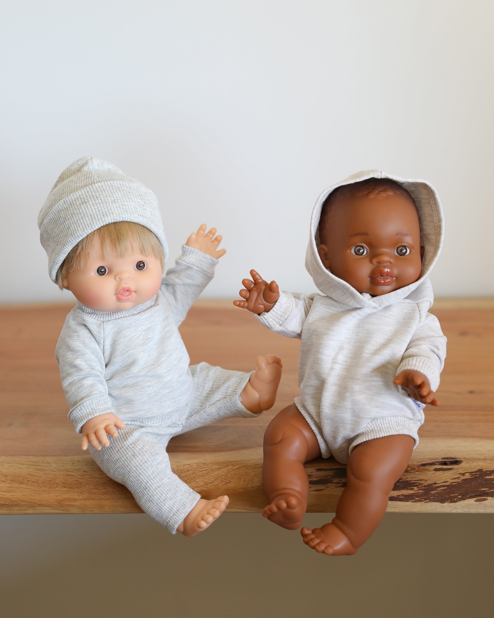 Minikane Doll Clothes | Doll Sweatshirt Set w/ Beanie - Grey - Image 10