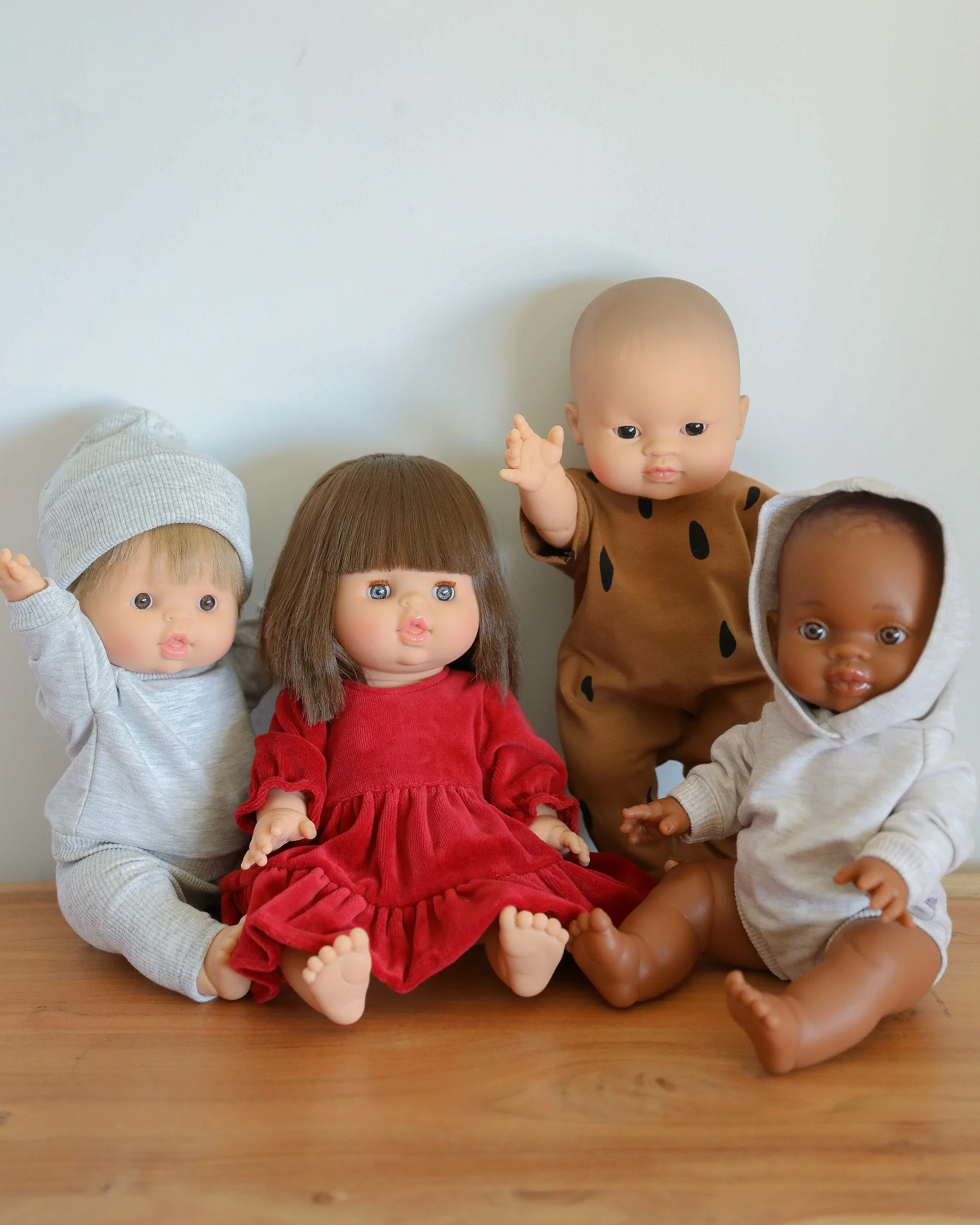Minikane Doll Clothes | Doll Sweatshirt Set w/ Beanie - Grey - Image 11
