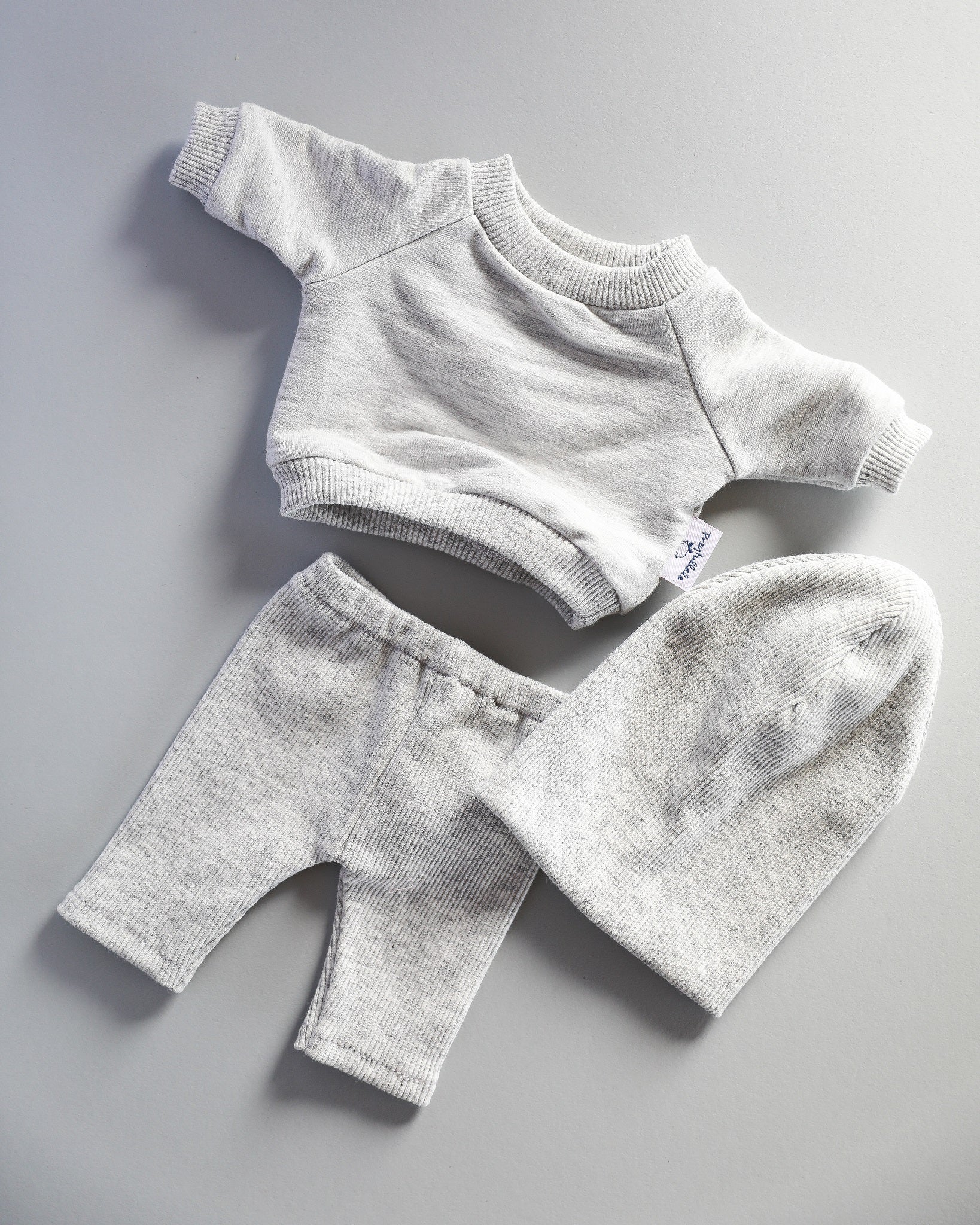 Minikane Doll Clothes | Doll Sweatshirt Set w/ Beanie - Grey - Image 2