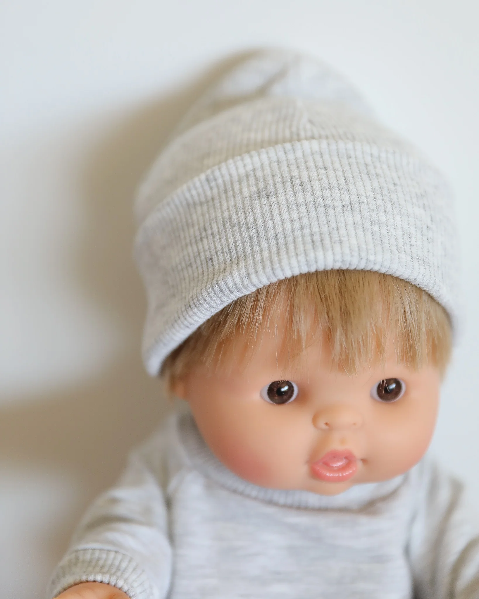Minikane Doll Clothes | Doll Sweatshirt Set w/ Beanie - Grey - Image 7