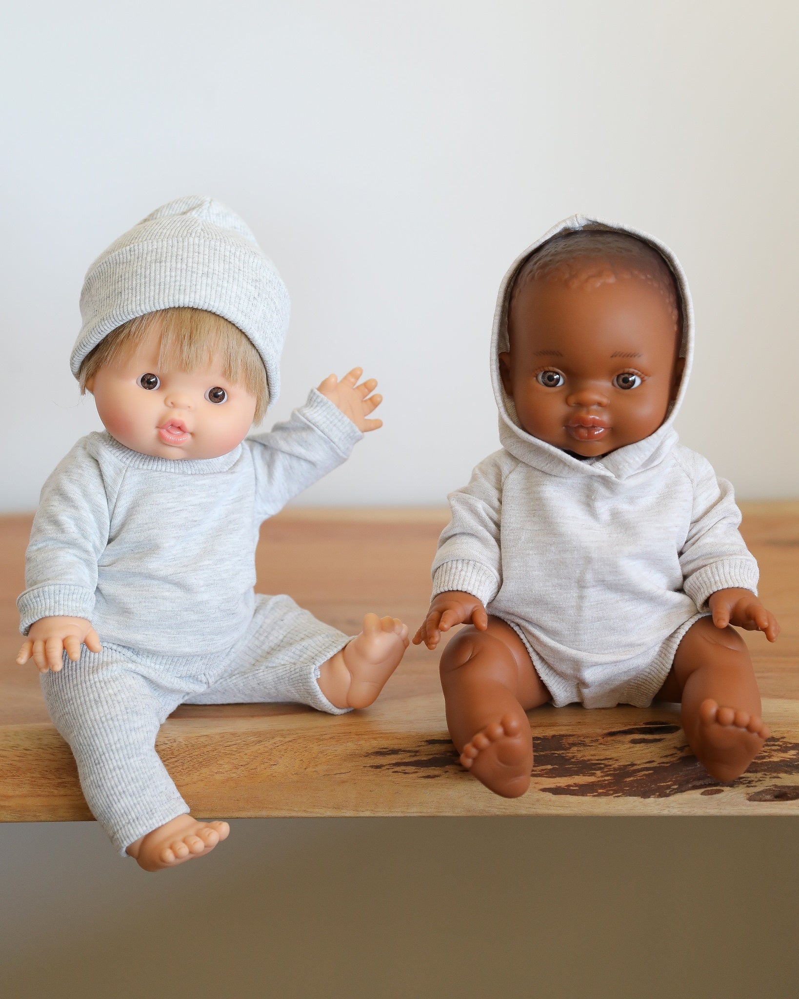 Minikane Doll Clothes | Doll Sweatshirt Set w/ Beanie - Grey - Image 9