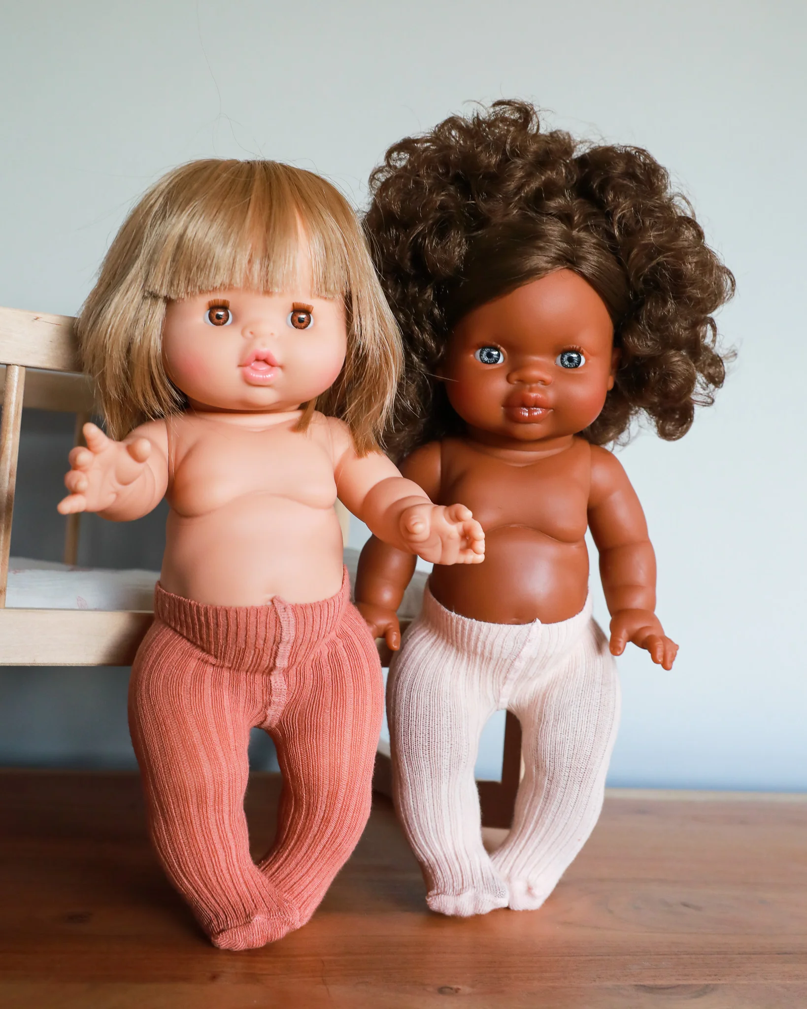 Minikane Doll Clothes | Baby Doll Tights - Rose/Blush (pair of 2) - Image 4