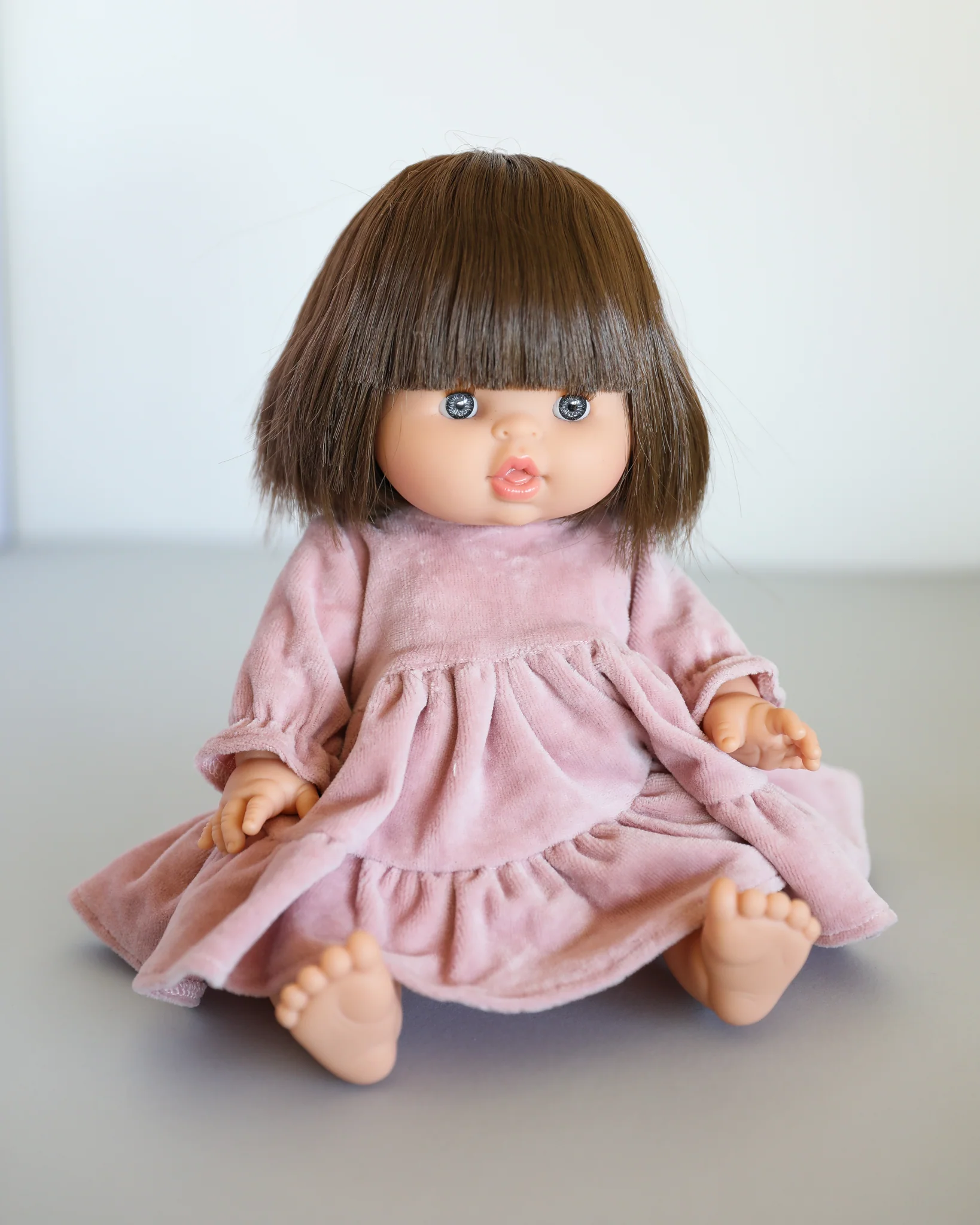 Minikane Doll Clothes | Doll Velvet Dress - Dusty Pink - Image 4