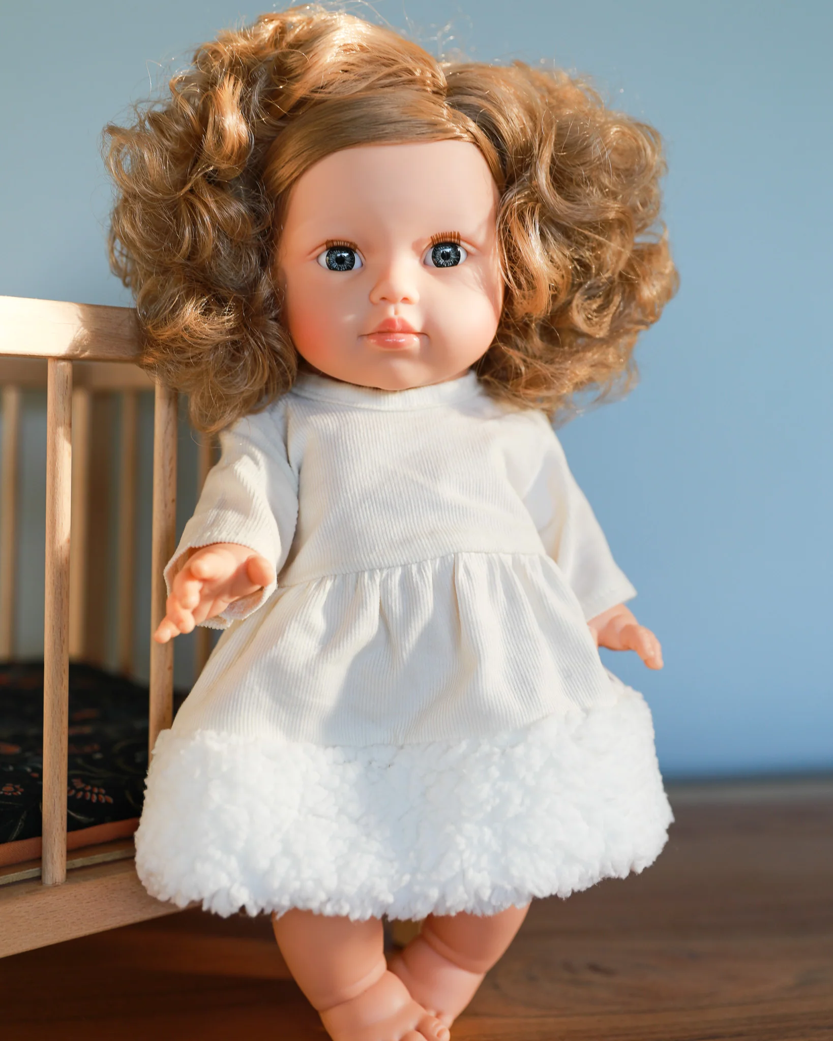 Minikane Doll Clothes | Doll Winter Dress - White - Image 5