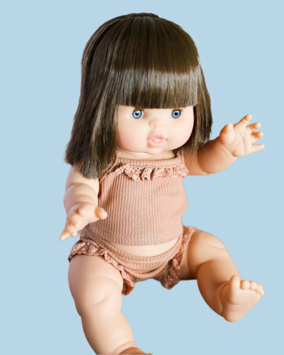 Minikane Doll Clothes | Ribbed Two-Piece Doll Outfit - Brown Sugar - Image 2