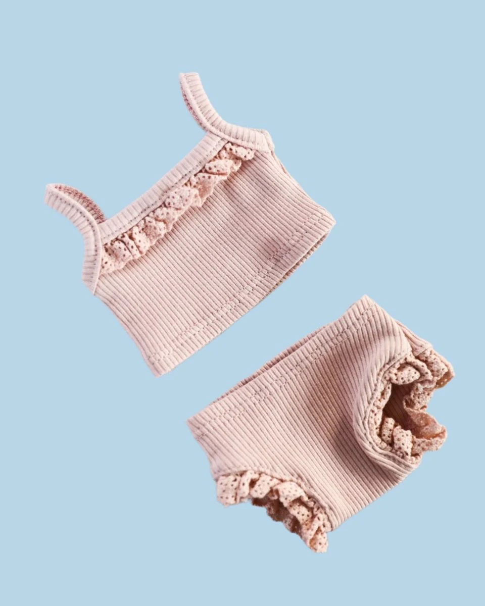 Minikane Doll Clothes | Ribbed Two-Piece Doll Outfit - Petal - Image 2