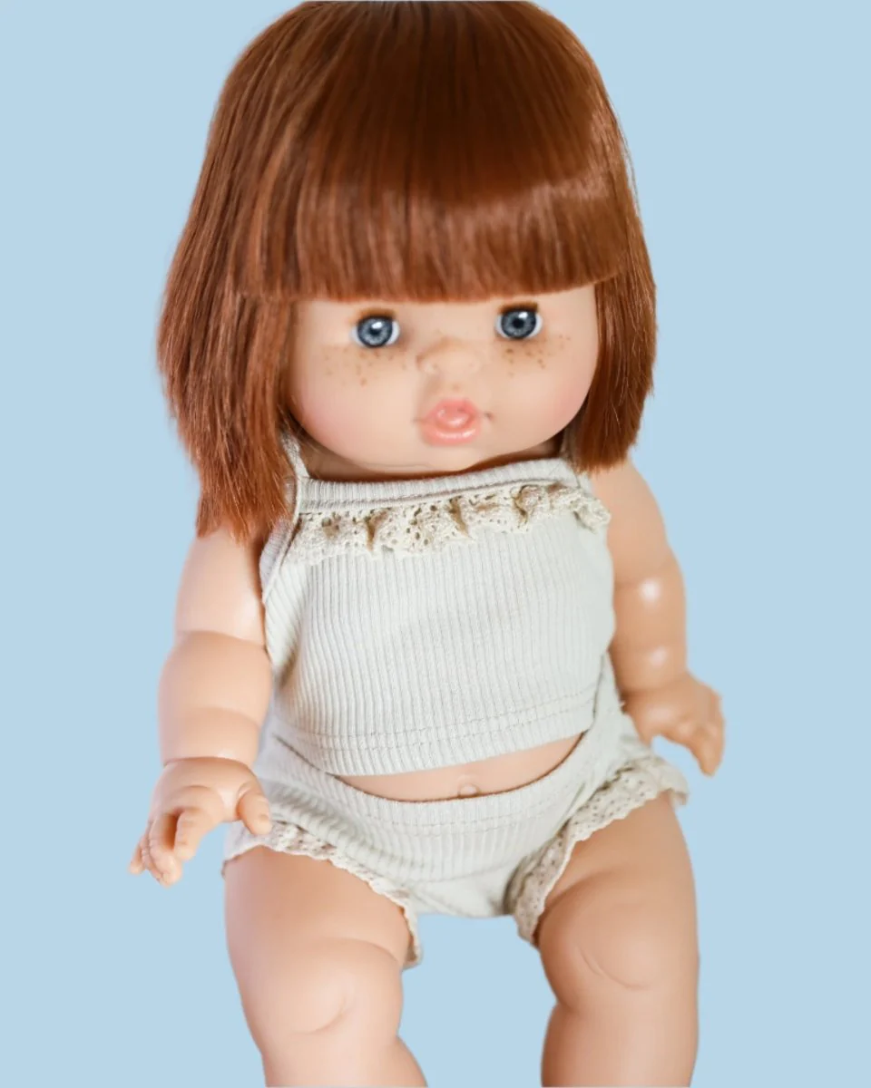 Minikane Doll Clothes | Ribbed Two-Piece Doll Outfit - White - Image 5