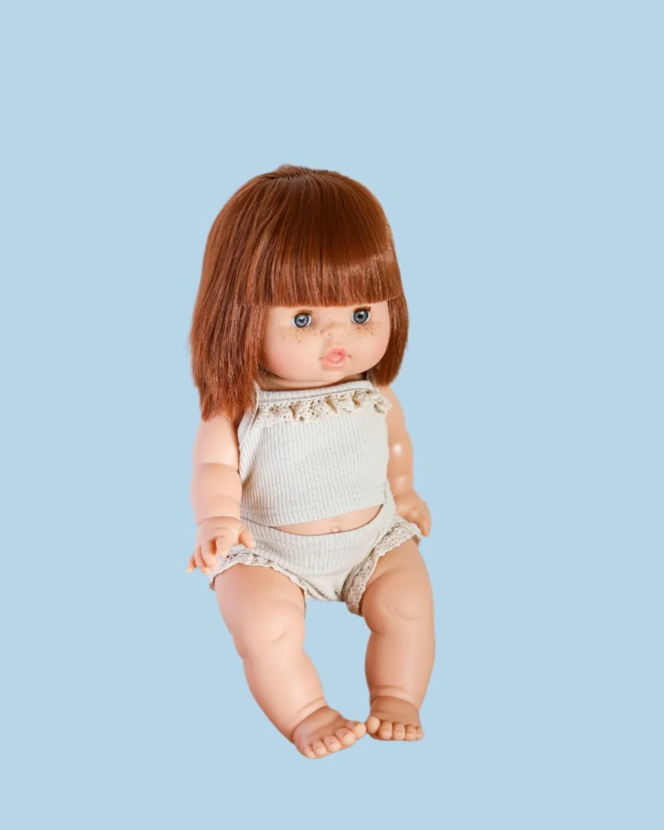 Minikane Doll Clothes | Ribbed Two-Piece Doll Outfit - White - Image 6
