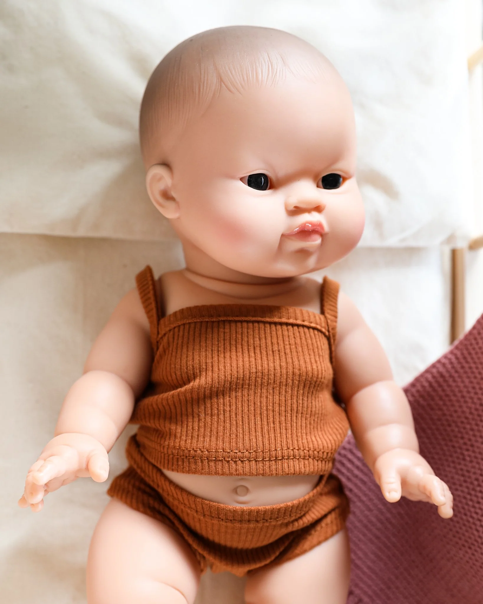 Minikane Doll Clothes | Baby Girl Doll Underwear Set (Brown) - Image 3