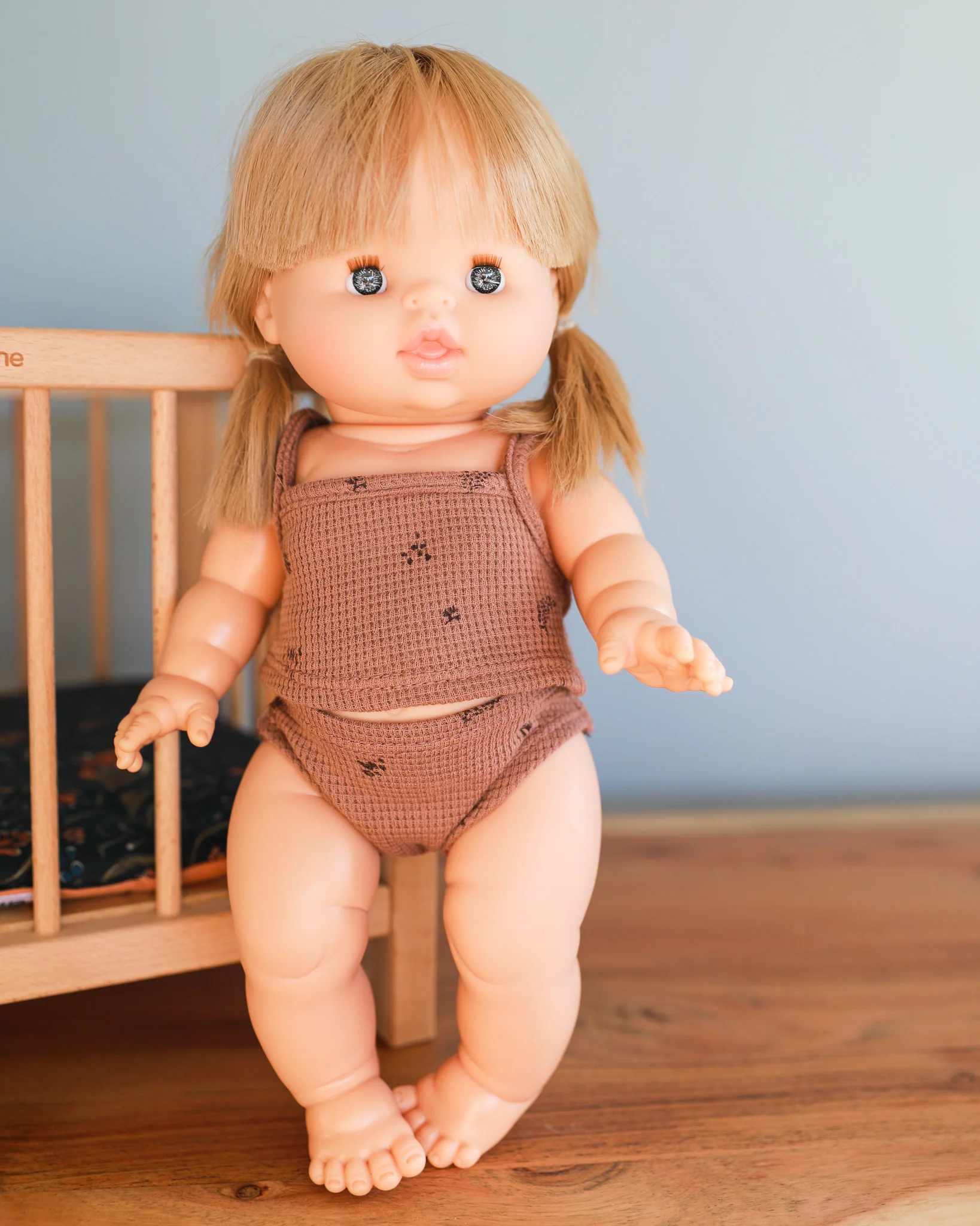 Minikane Doll Clothes | Baby Girl Doll Underwear Set - Chestnut - Image 2