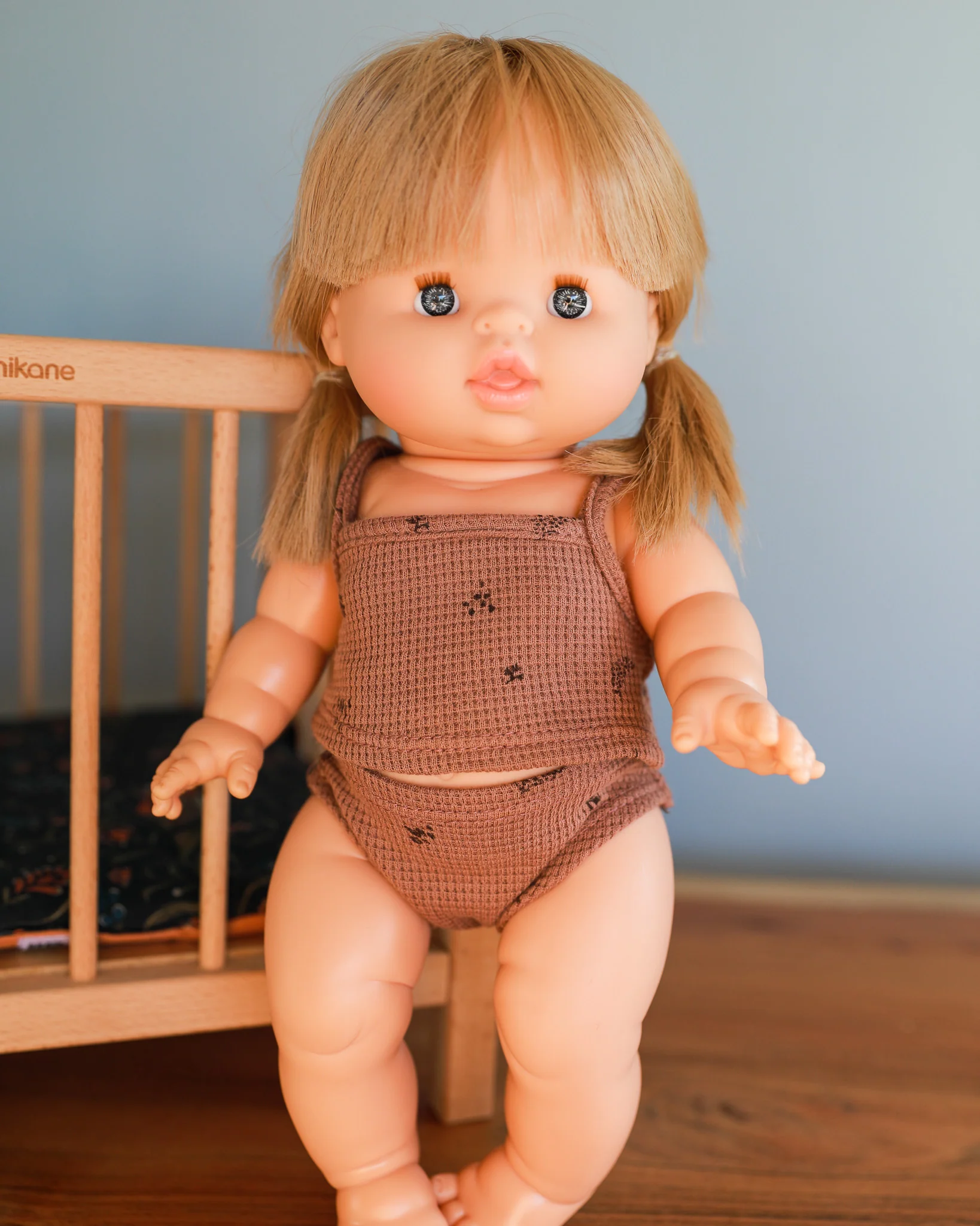 Minikane Doll Clothes | Baby Girl Doll Underwear Set - Chestnut - Image 3